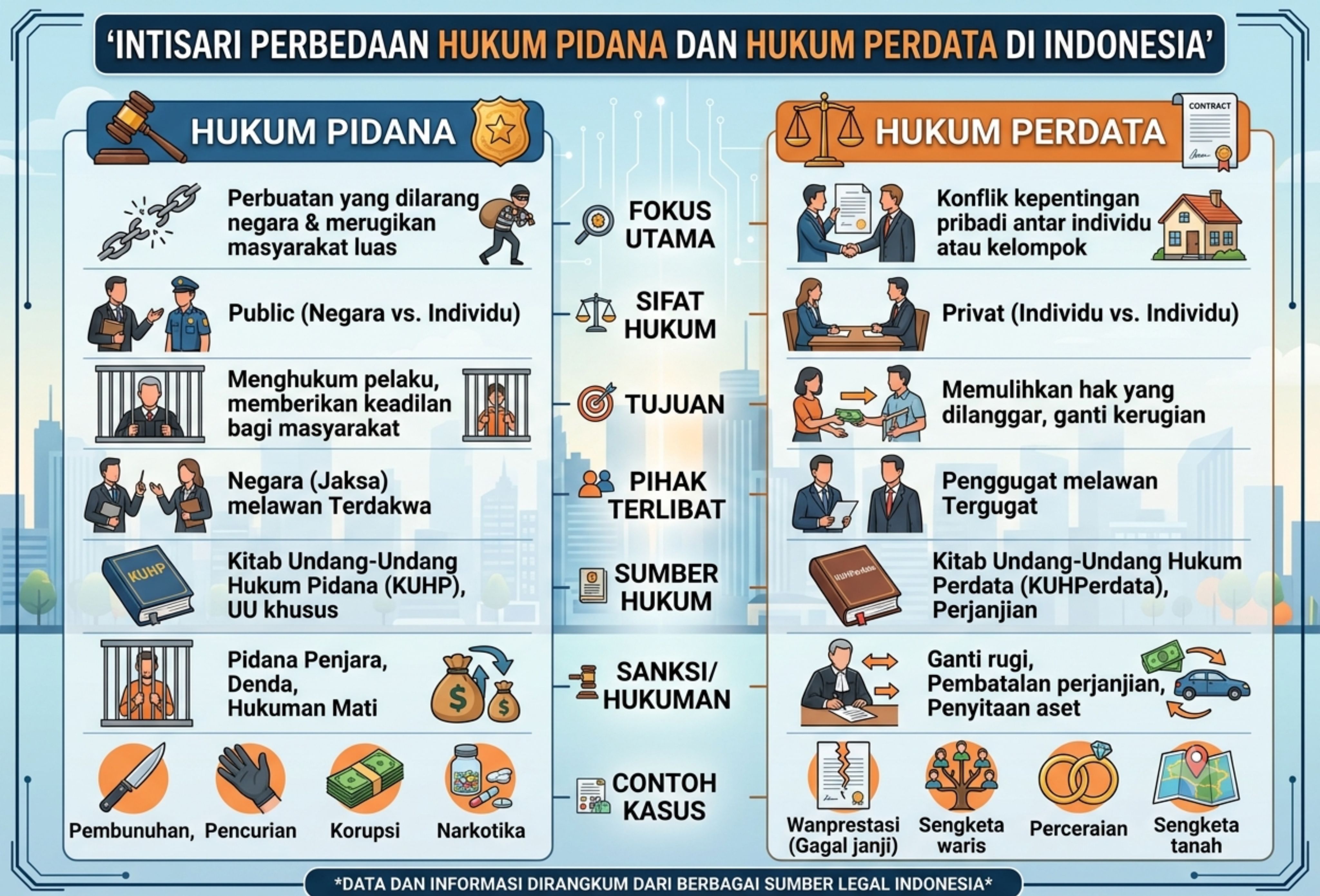Intisari Perbedaan Hukum Pidana dan Hukum Perdata di Indonesia