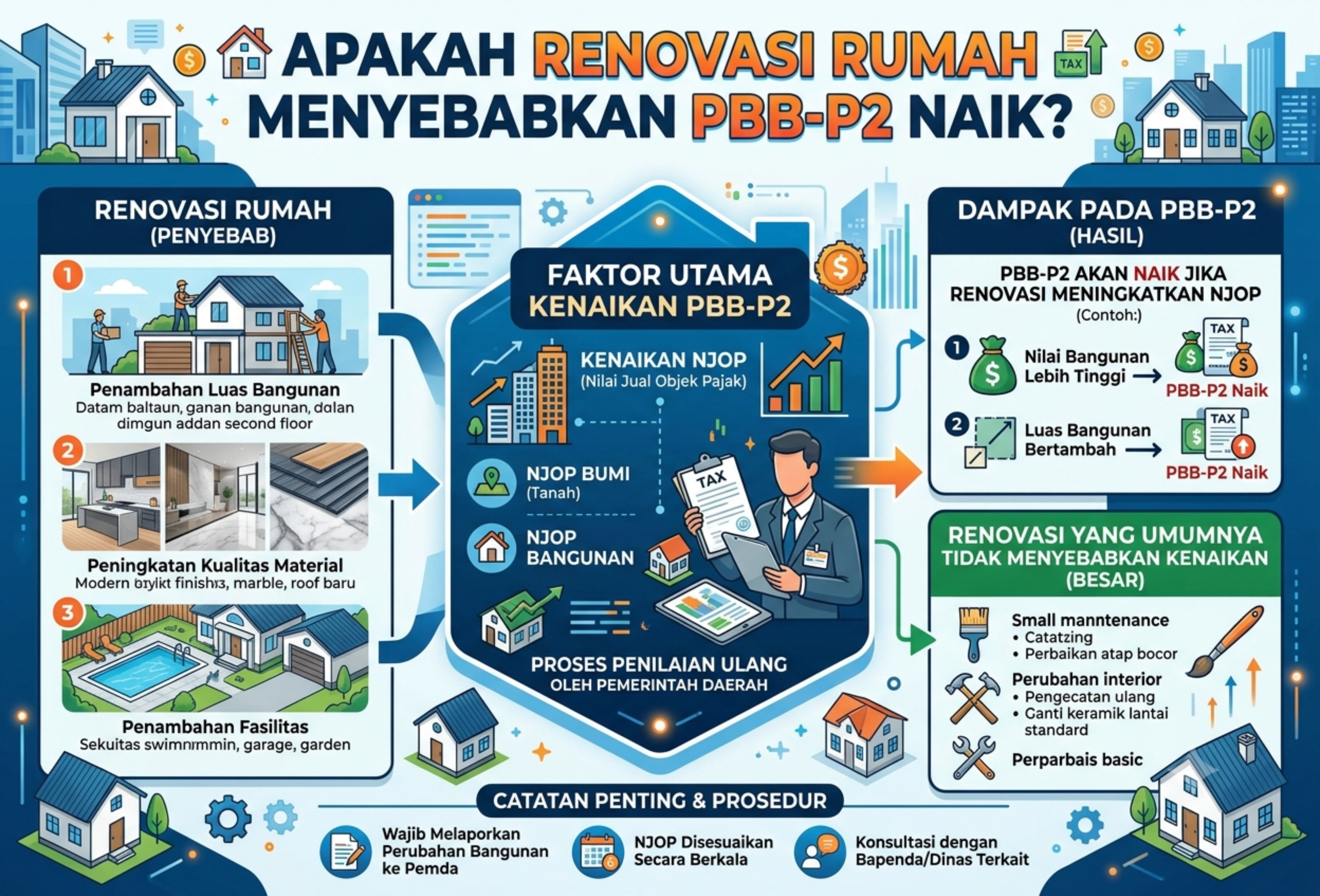 Apakah Renovasi Rumah Menyebabkan PBB-P2 Naik?