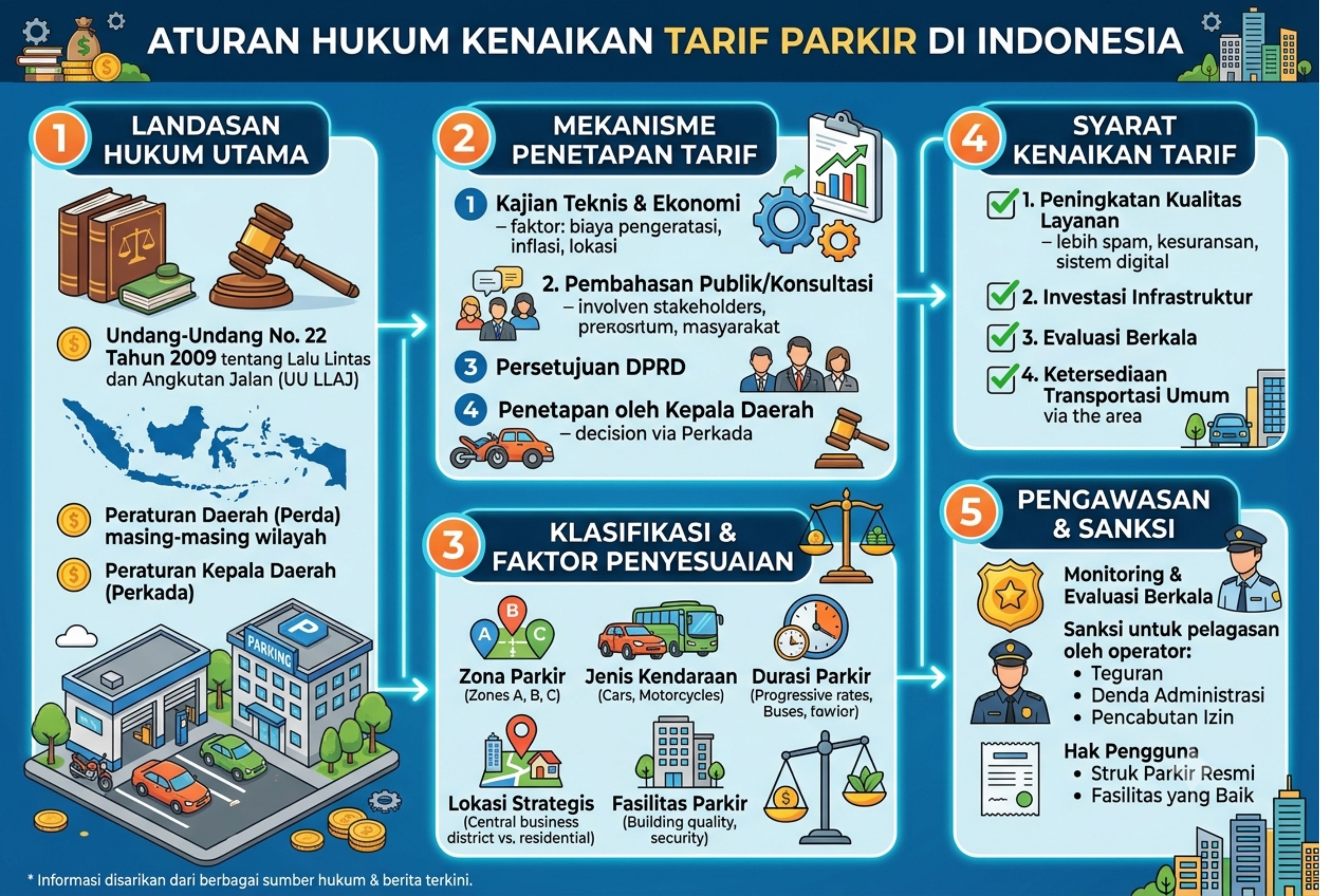 Aturan Hukum Kenaikan Tarif Parkir di Indonesia