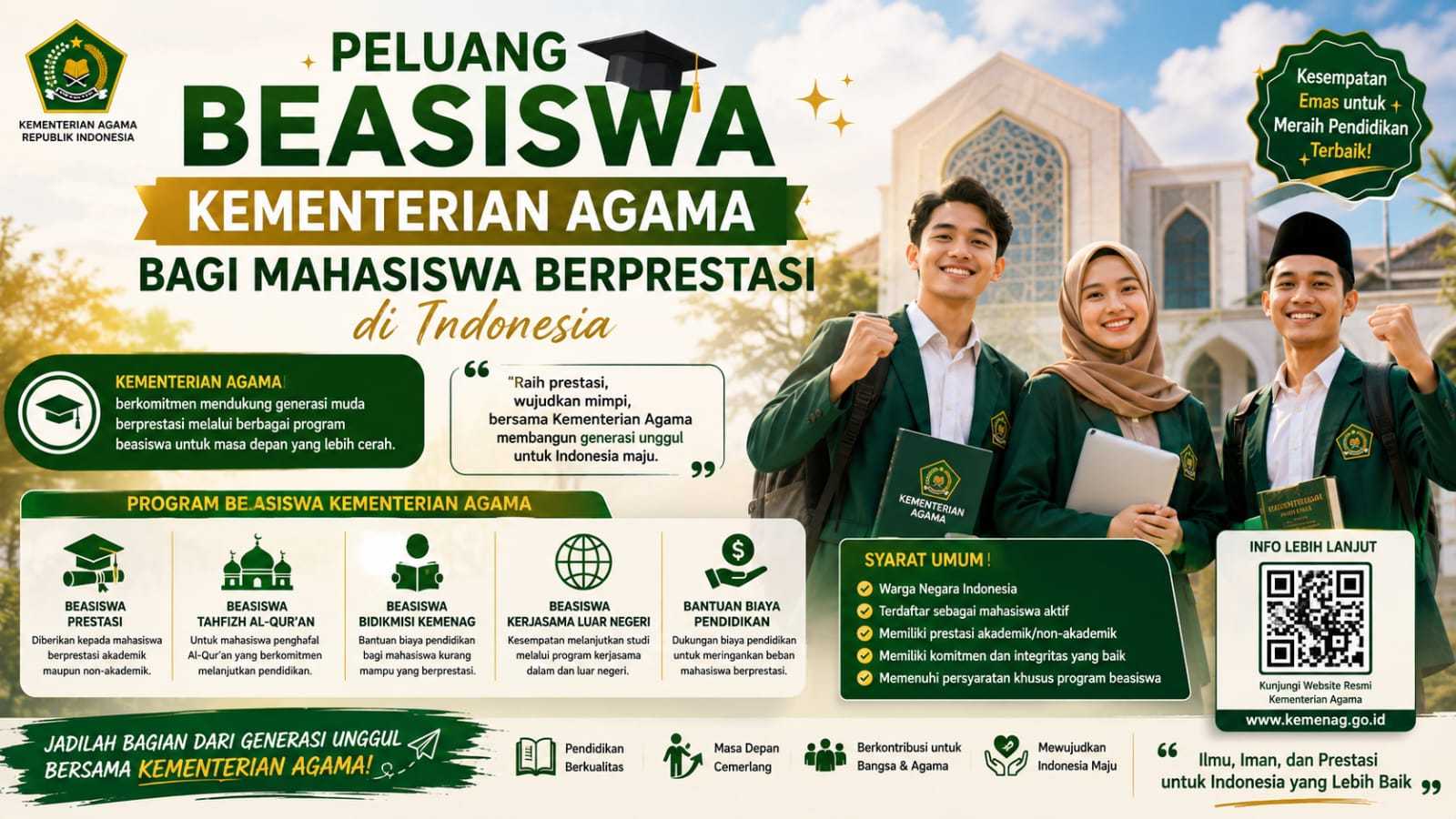 Peluang Beasiswa Kementerian Agama bagi Mahasiswa Berprestasi di Indonesia
