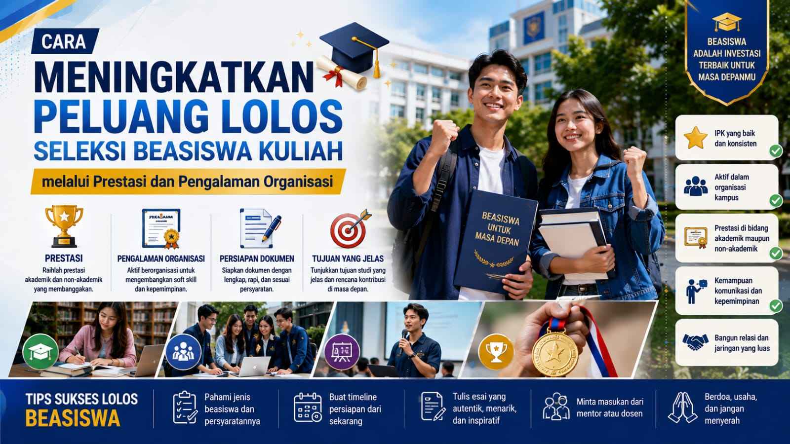  Cara Meningkatkan Peluang Lolos Seleksi Beasiswa Kuliah melalui Prestasi dan Pengalaman Organisasi