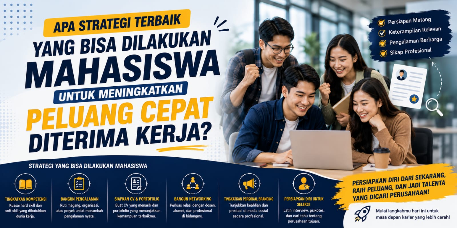 Apa Strategi Terbaik Yang Bisa Dilakukan Mahasiswa Untuk Meningkatkan Peluang Cepat Diterima Kerja?