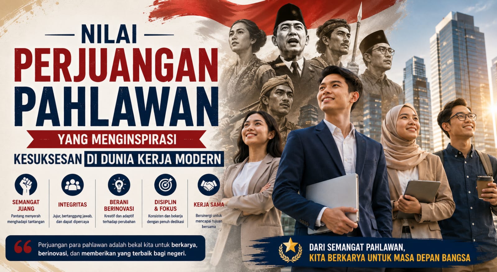 Nilai Perjuangan Pahlawan yang Menginspirasi Kesuksesan di Dunia Kerja Modern