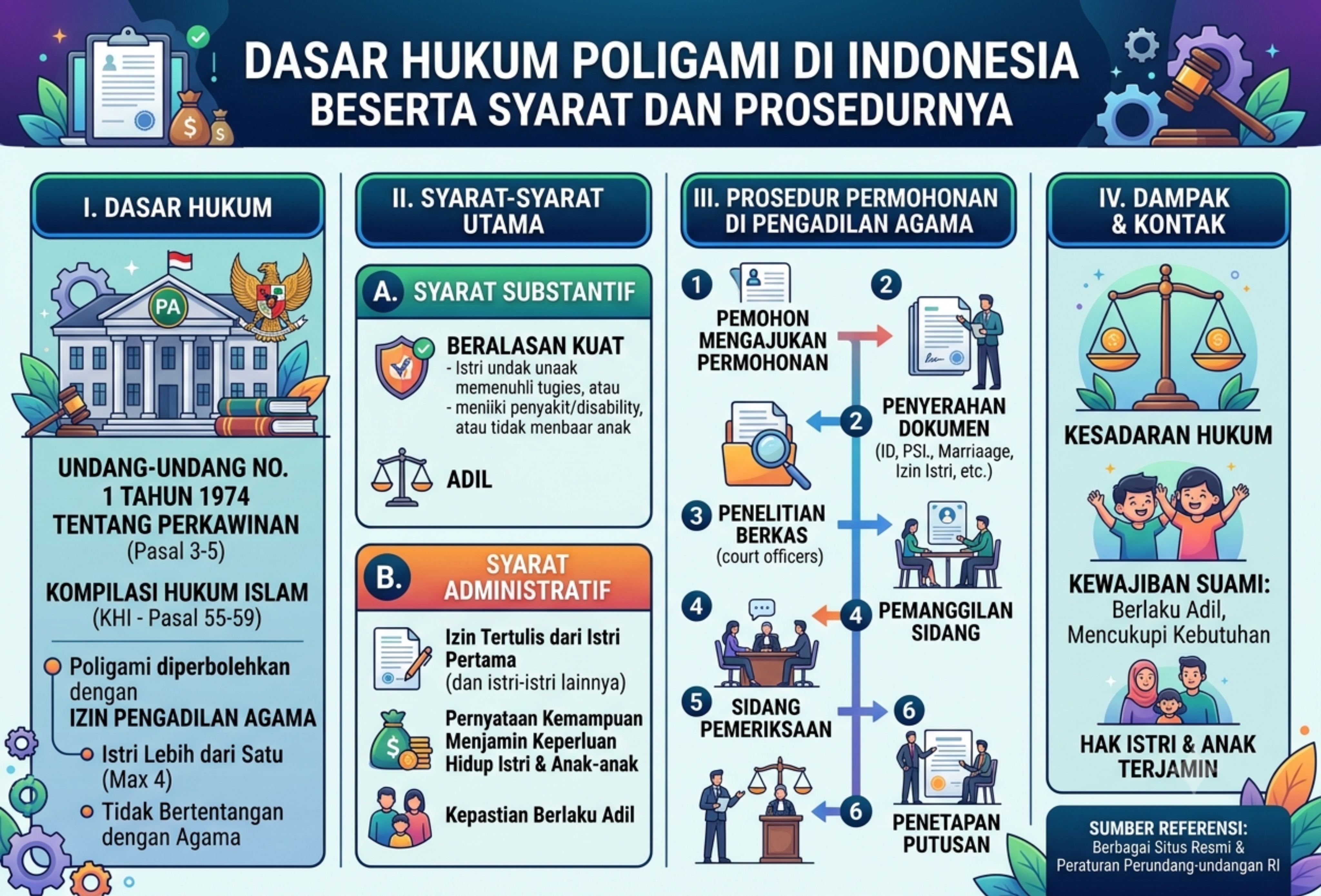 Dasar Hukum Poligami di Indonesia Beserta Syarat dan Prosedurnya