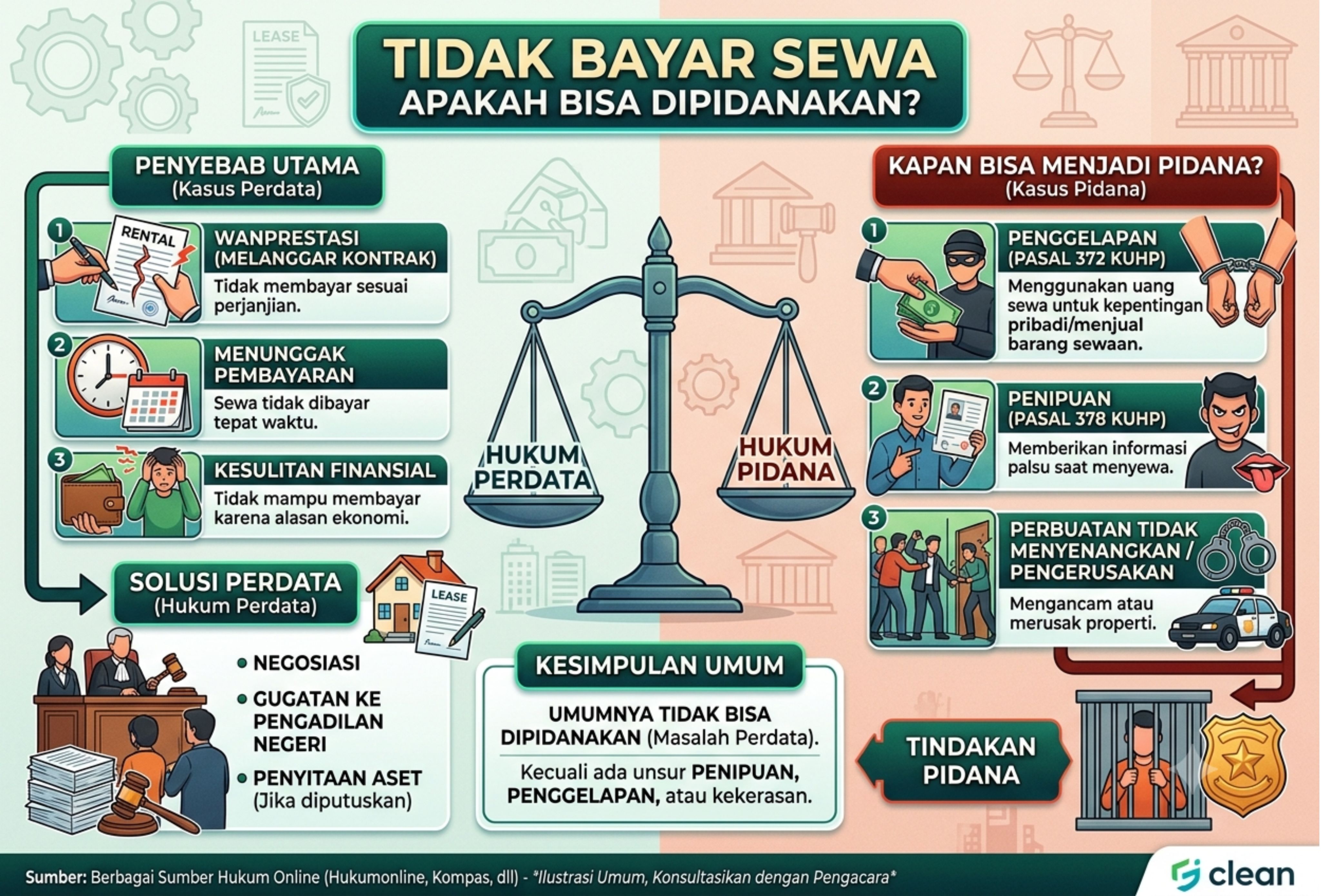 Tidak Bayar Sewa Apakah Bisa Dipidanakan?