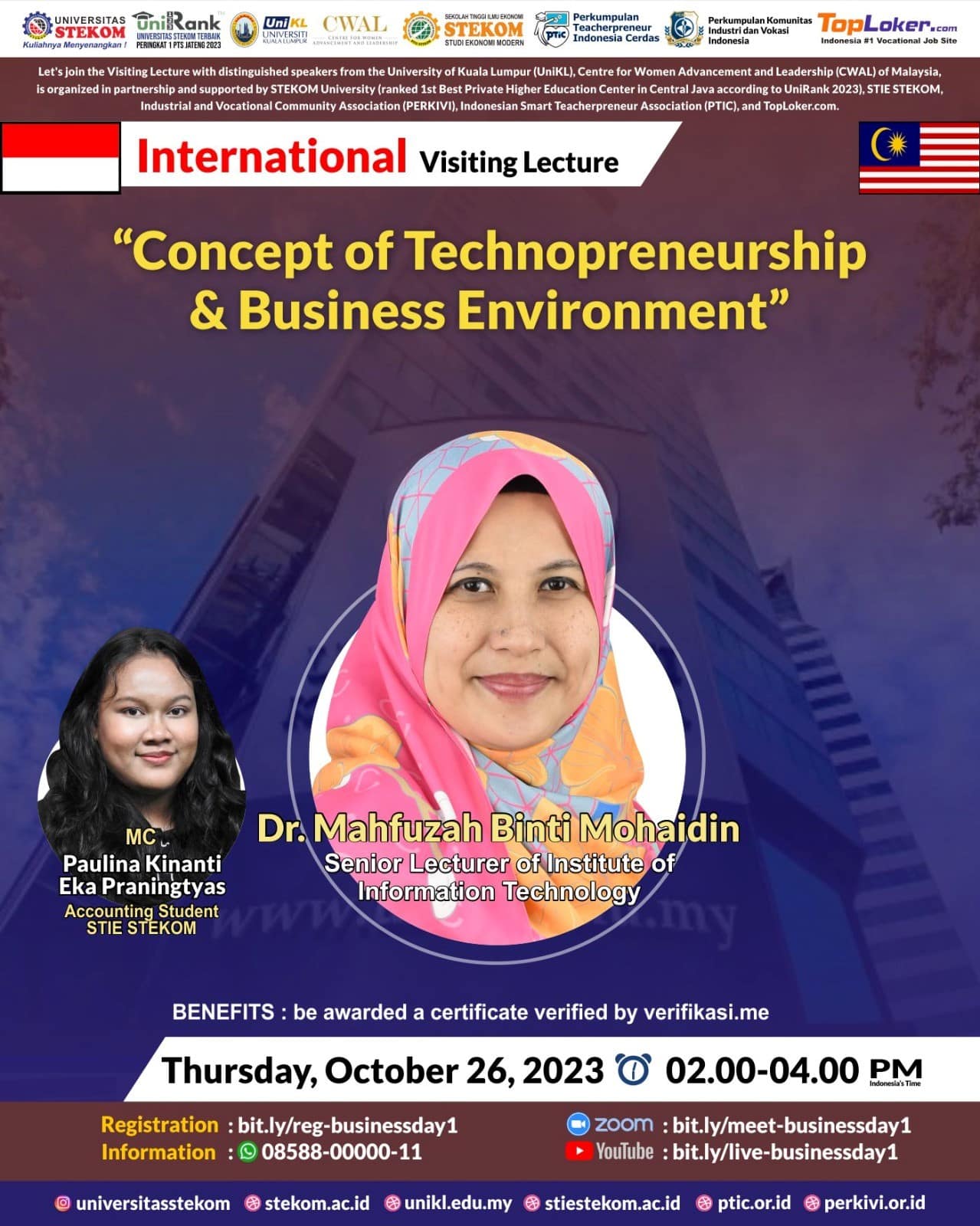 INTERNATIONAL Visiting Lecture Concept of Technopreneurship & Business Environment