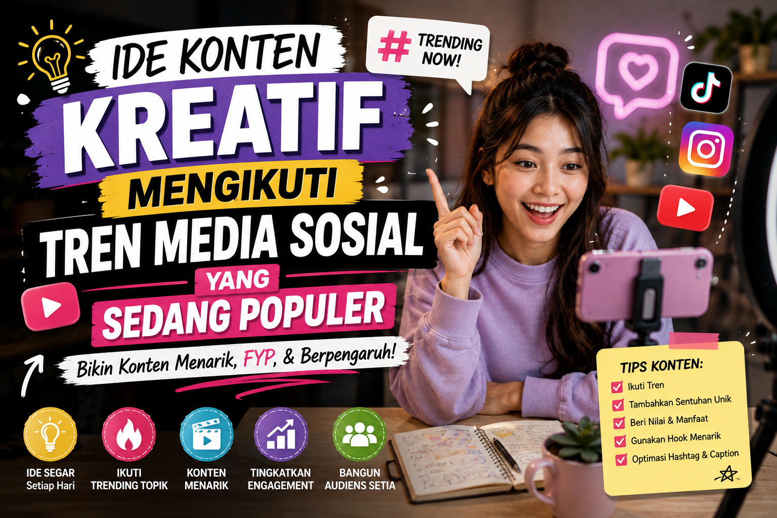 Ide Konten Kreatif Mengikuti Tren Media Sosial yang Sedang Populer