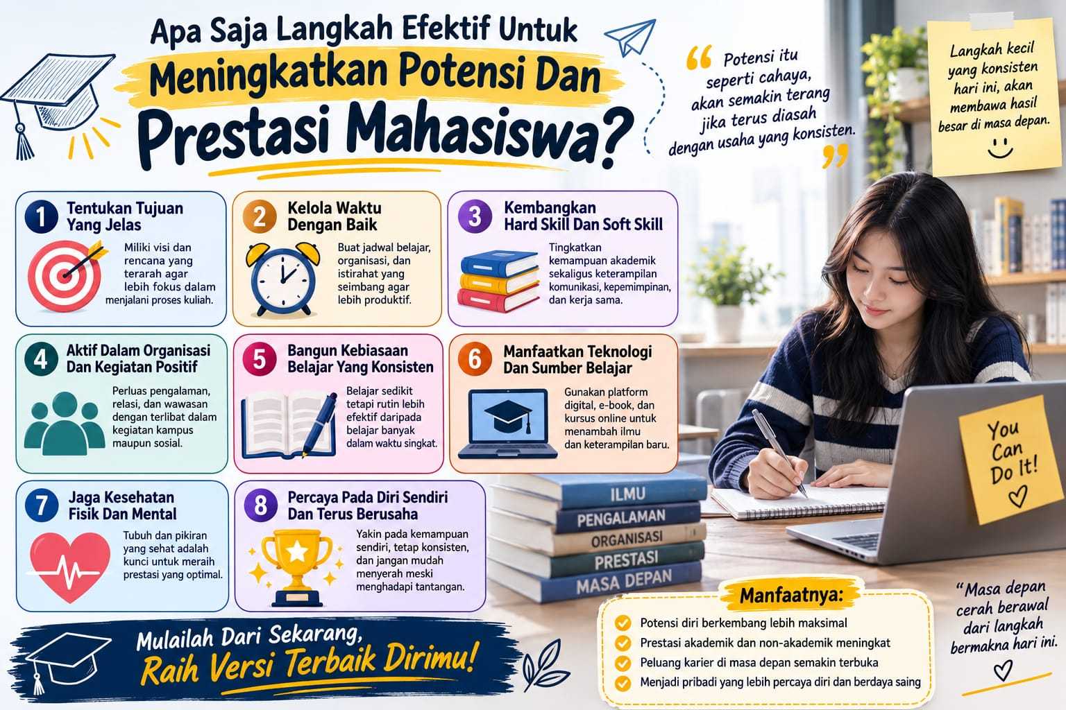 Apa Saja Langkah Efektif Untuk Meningkatkan Potensi Dan Prestasi Mahasiswa?