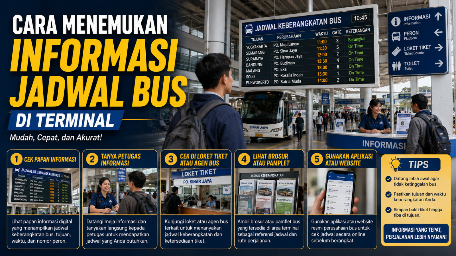 Cara Menemukan Informasi Jadwal Bus di Terminal