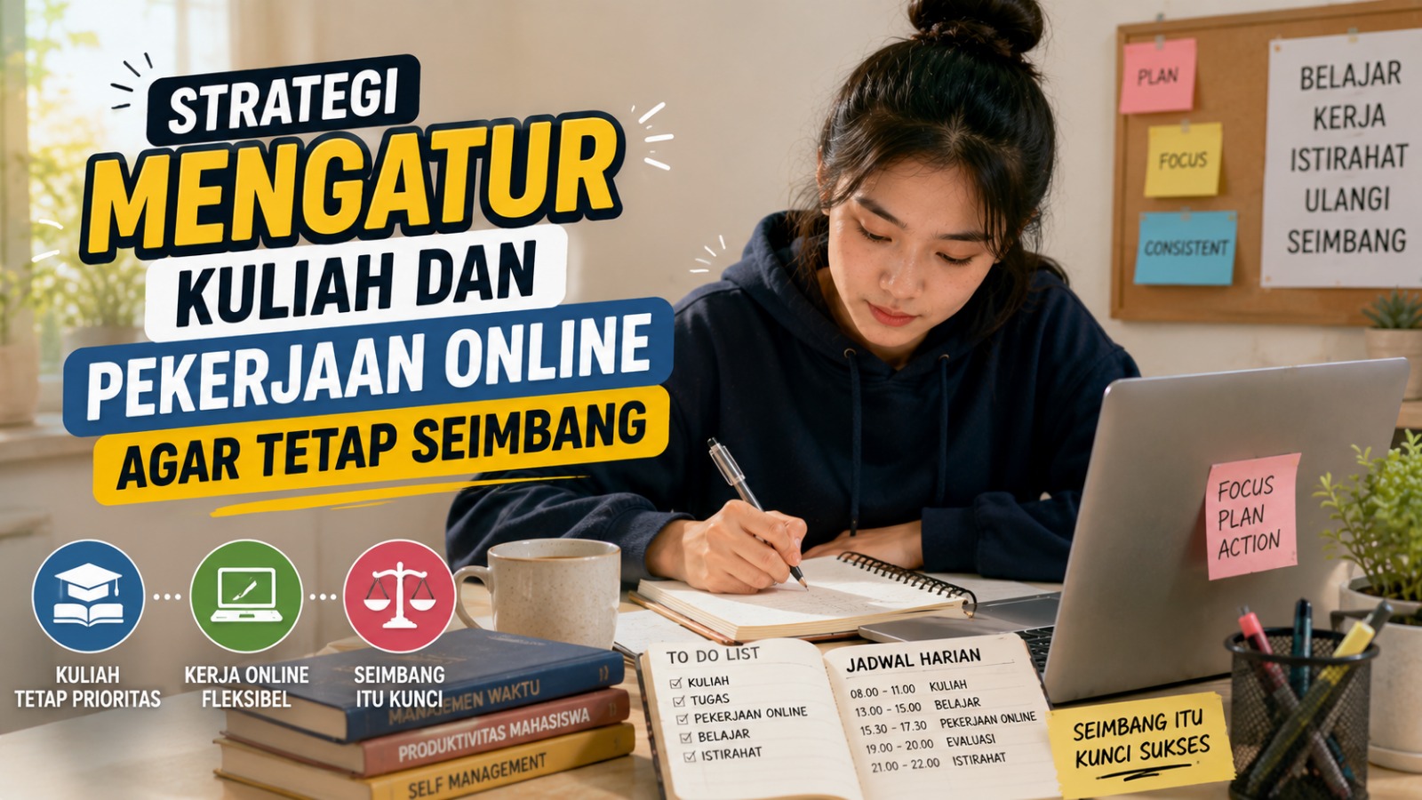 Strategi Mengatur Kuliah dan Pekerjaan Online agar Tetap Seimbang