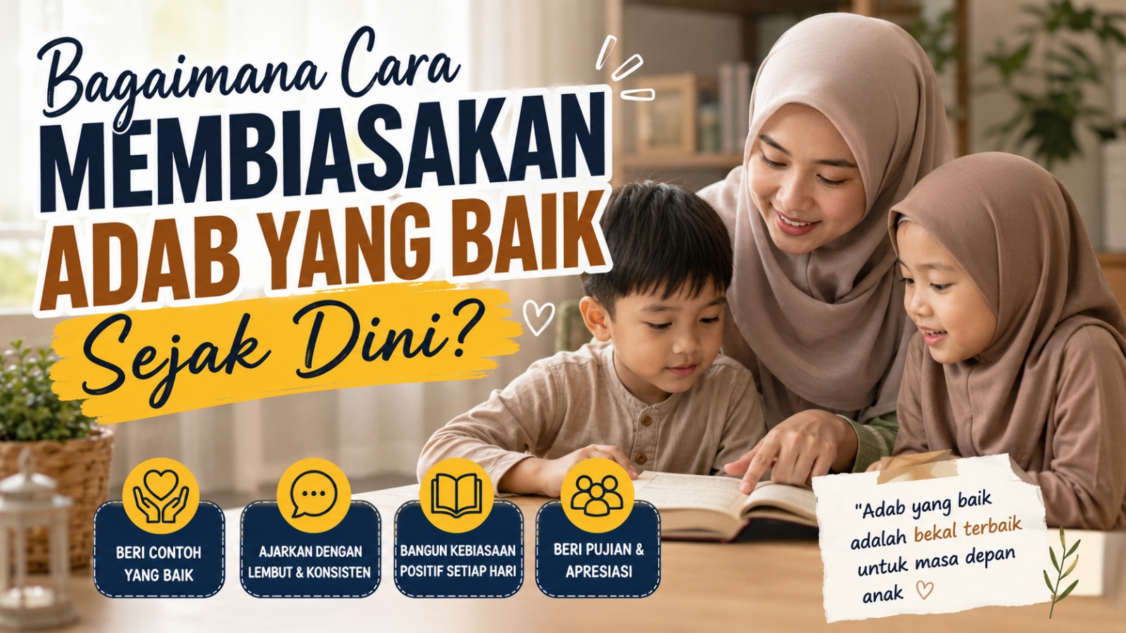 Bagaimana Cara Membiasakan Adab yang Baik Sejak Dini?