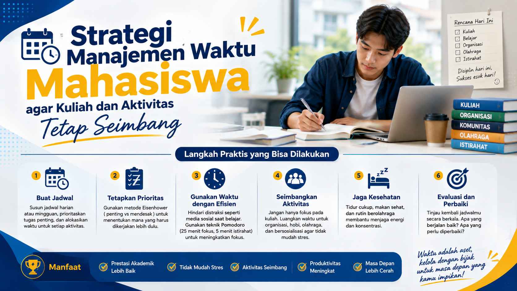 Strategi Manajemen Waktu Mahasiswa agar Kuliah dan Aktivitas Tetap Seimbang