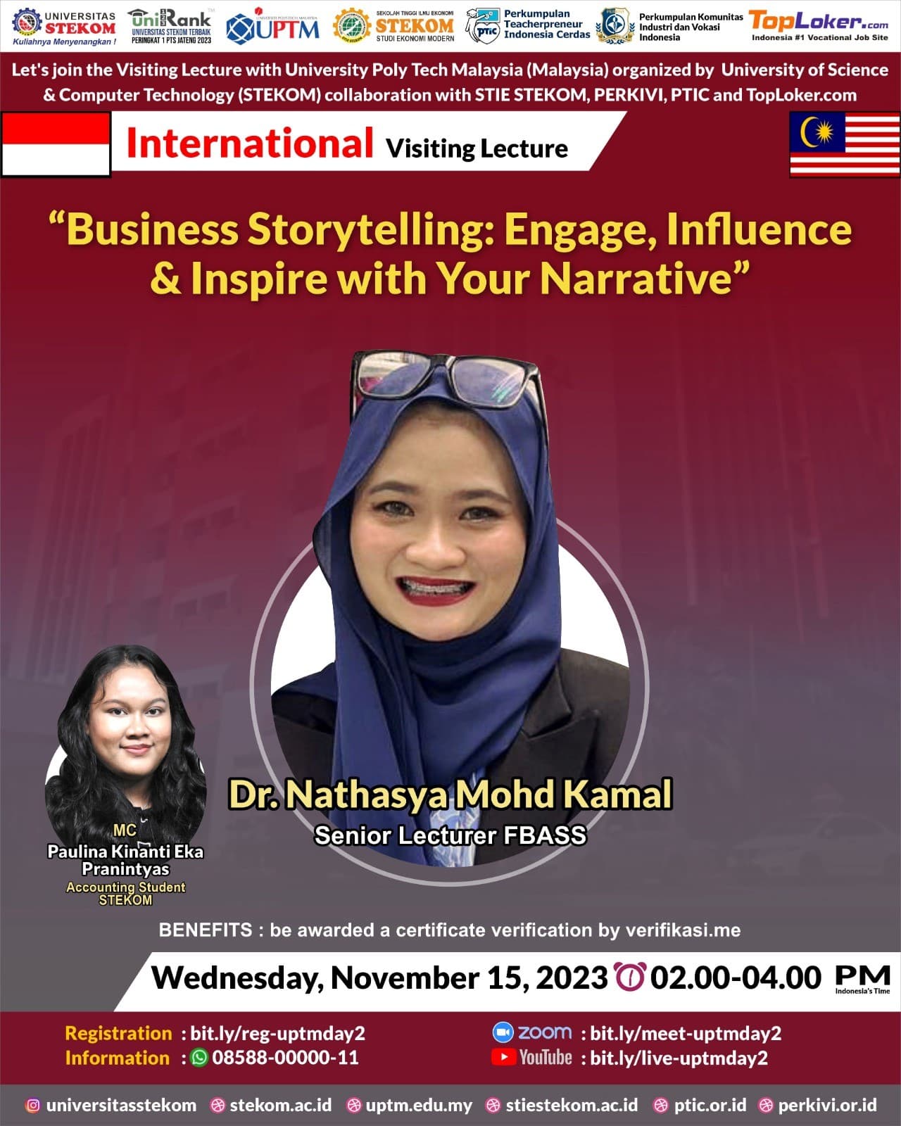 INTERNATIONAL Visiting Lecture Business Storytelling: Engage, Influence & Inspire with Your Narrative