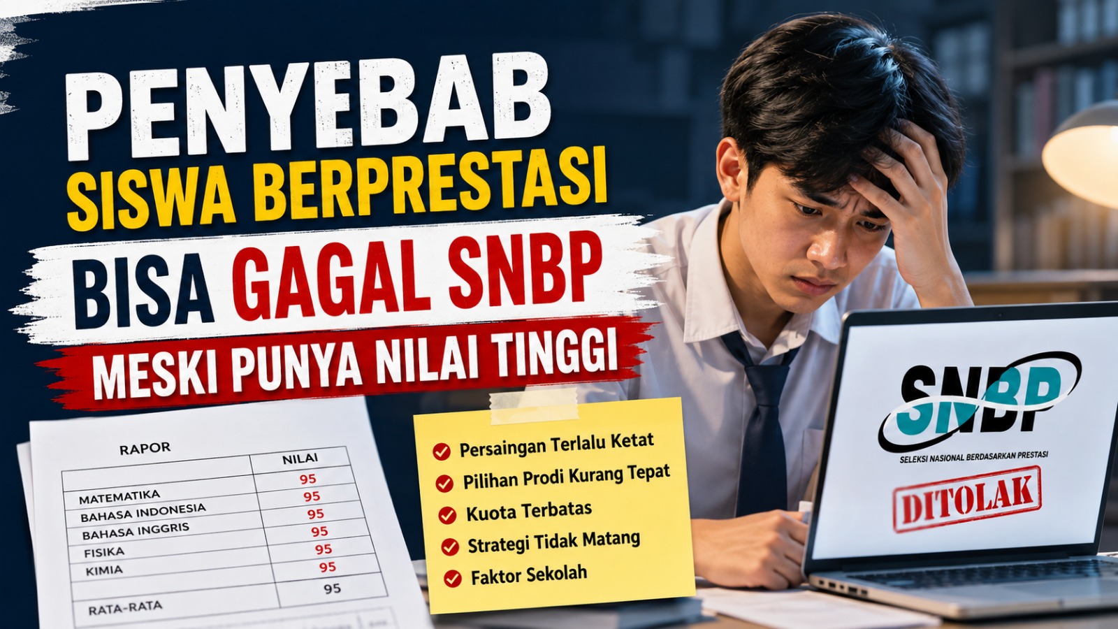Penyebab Siswa Berprestasi Bisa Gagal SNBP Meski Punya Nilai Tinggi
