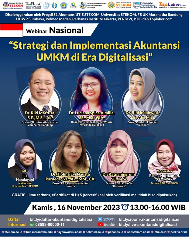 WEBINAR NASIONAL Strategi dan Implementasi Akuntansi UMKM di Era Digitalisasi