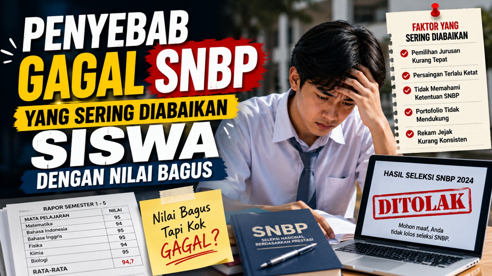 Penyebab Gagal SNBP yang Sering Diabaikan Siswa dengan Nilai Bagus