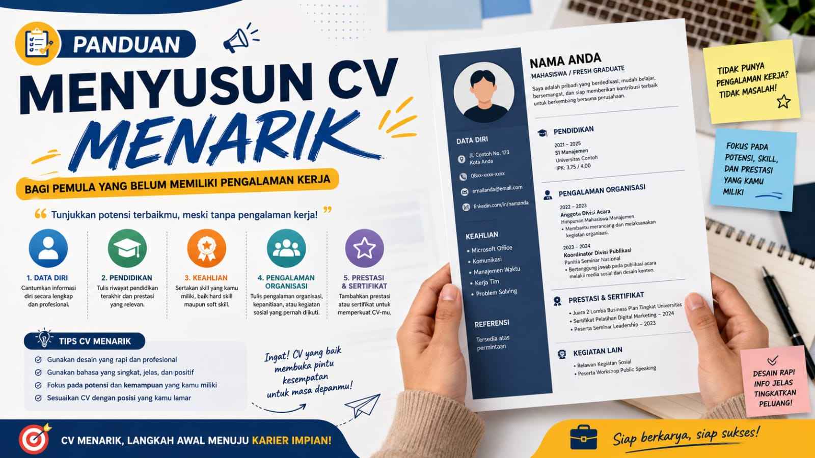Panduan Menyusun CV Menarik Bagi Pemula Yang Belum Memiliki Pengalaman Kerja
