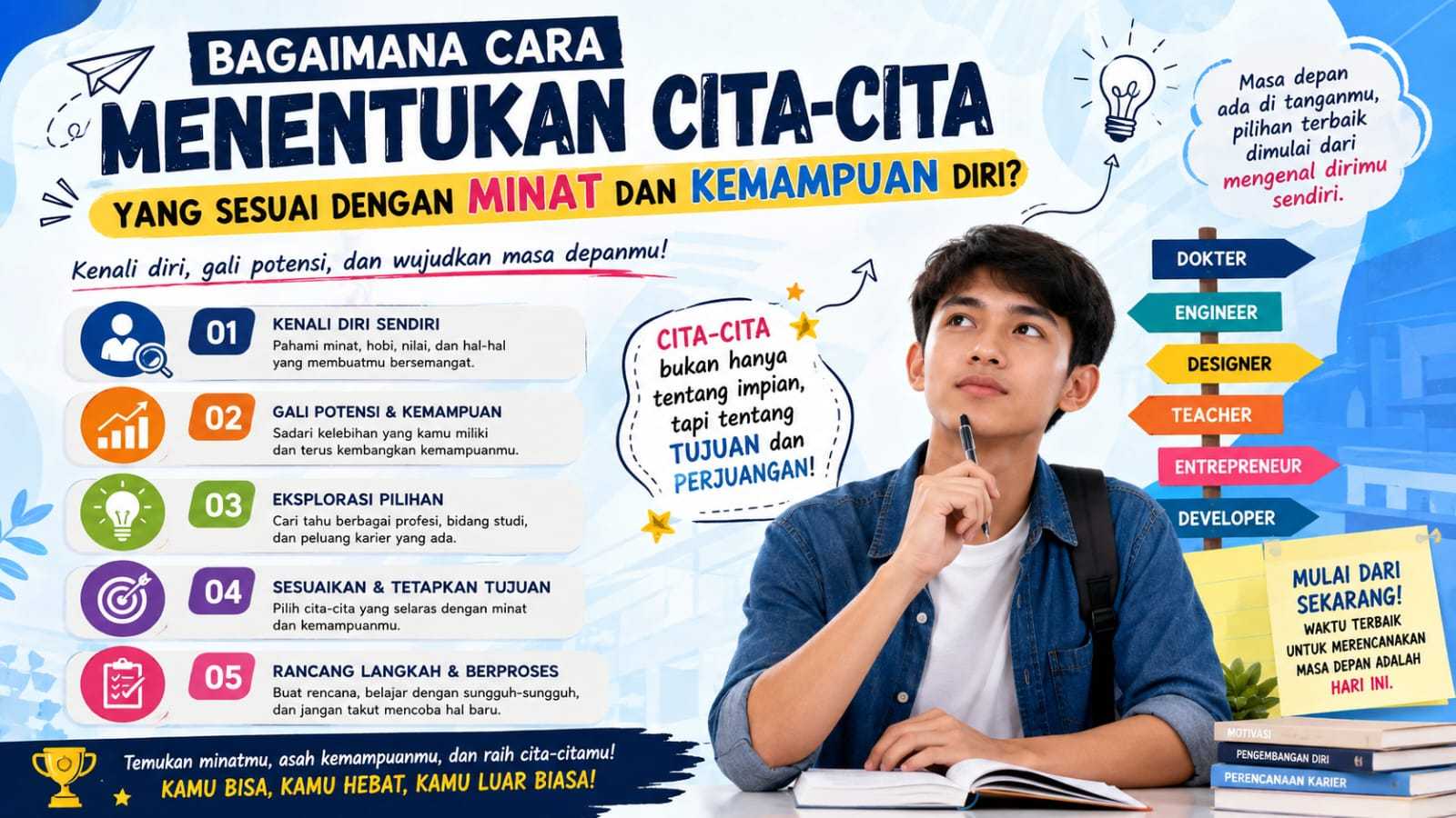 Bagaimana cara menentukan cita-cita yang sesuai dengan minat dan kemampuan diri?