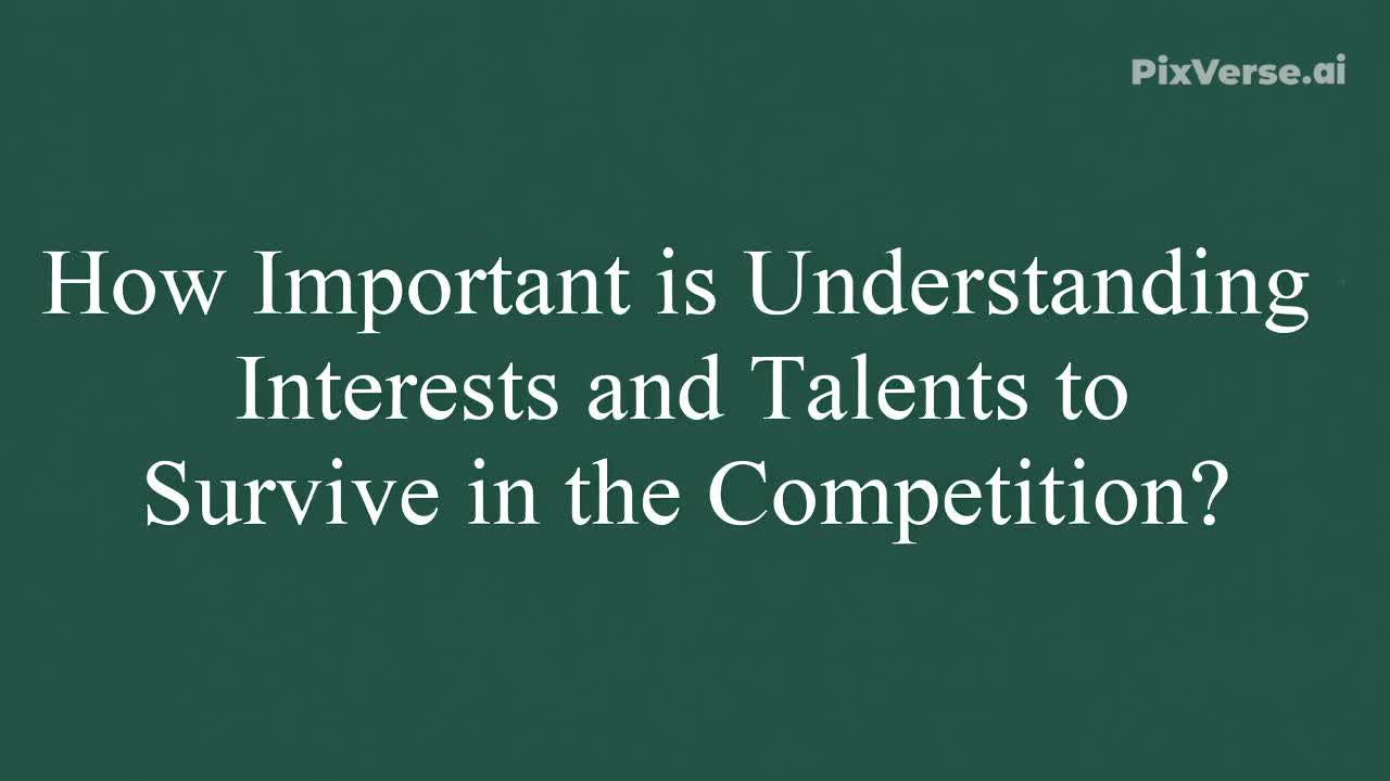 How Important is Understanding Interests and Talents to Survive in the Competition?