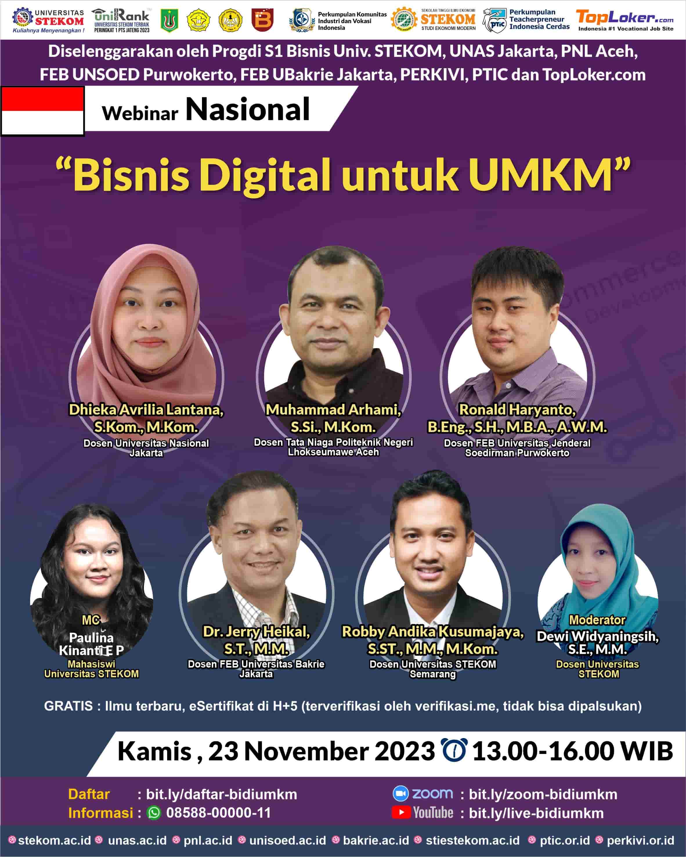 WEBINAR NASIONAL Bisnis Digital untuk UMKM