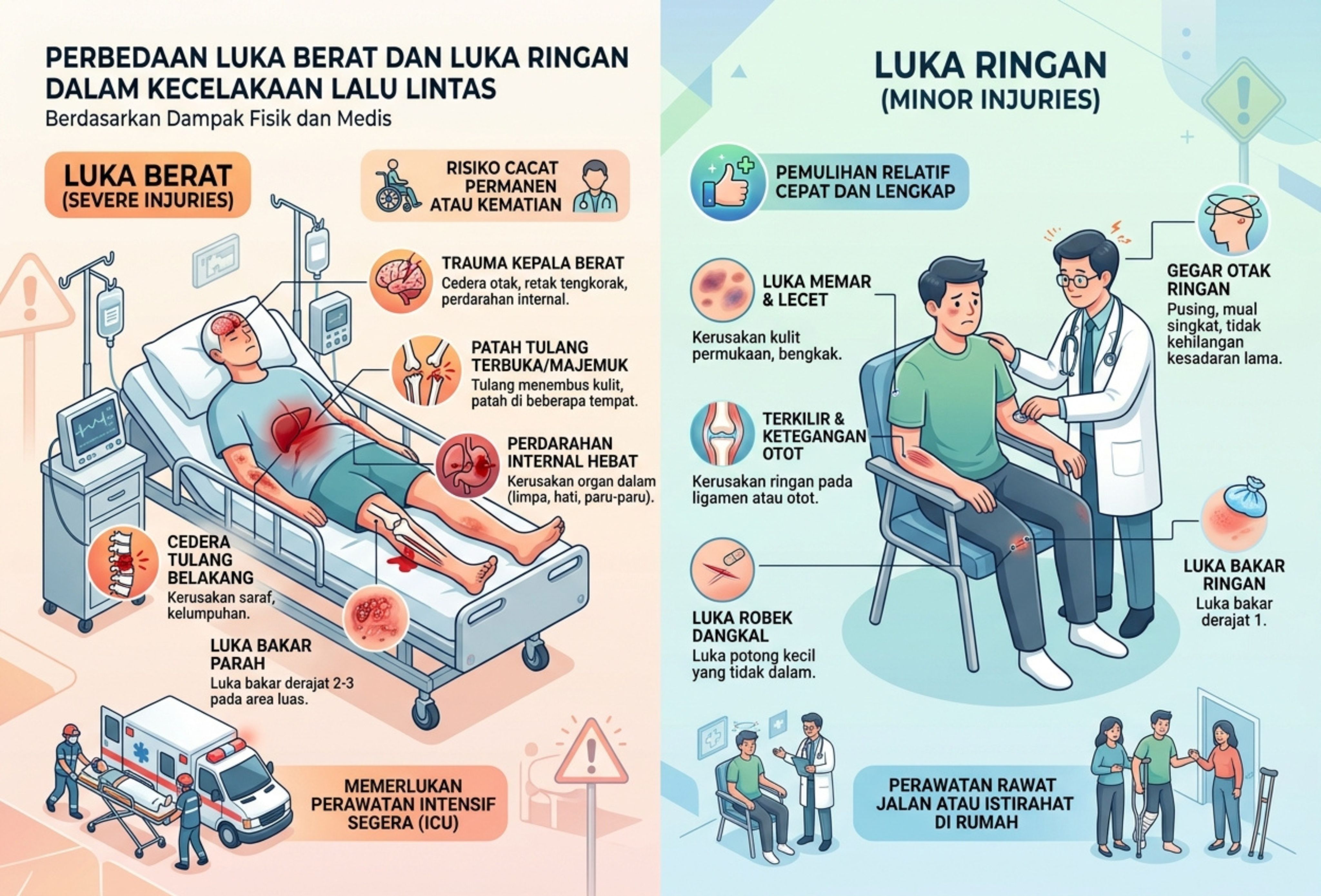 Perbedaan Luka Berat dan Luka Ringan dalam Kecelakaan Lalu Lintas