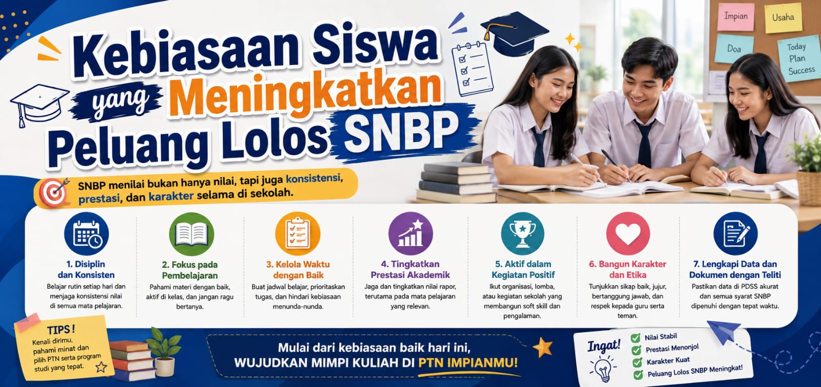 Kebiasaan Siswa yang Meningkatkan Peluang Lolos SNBP