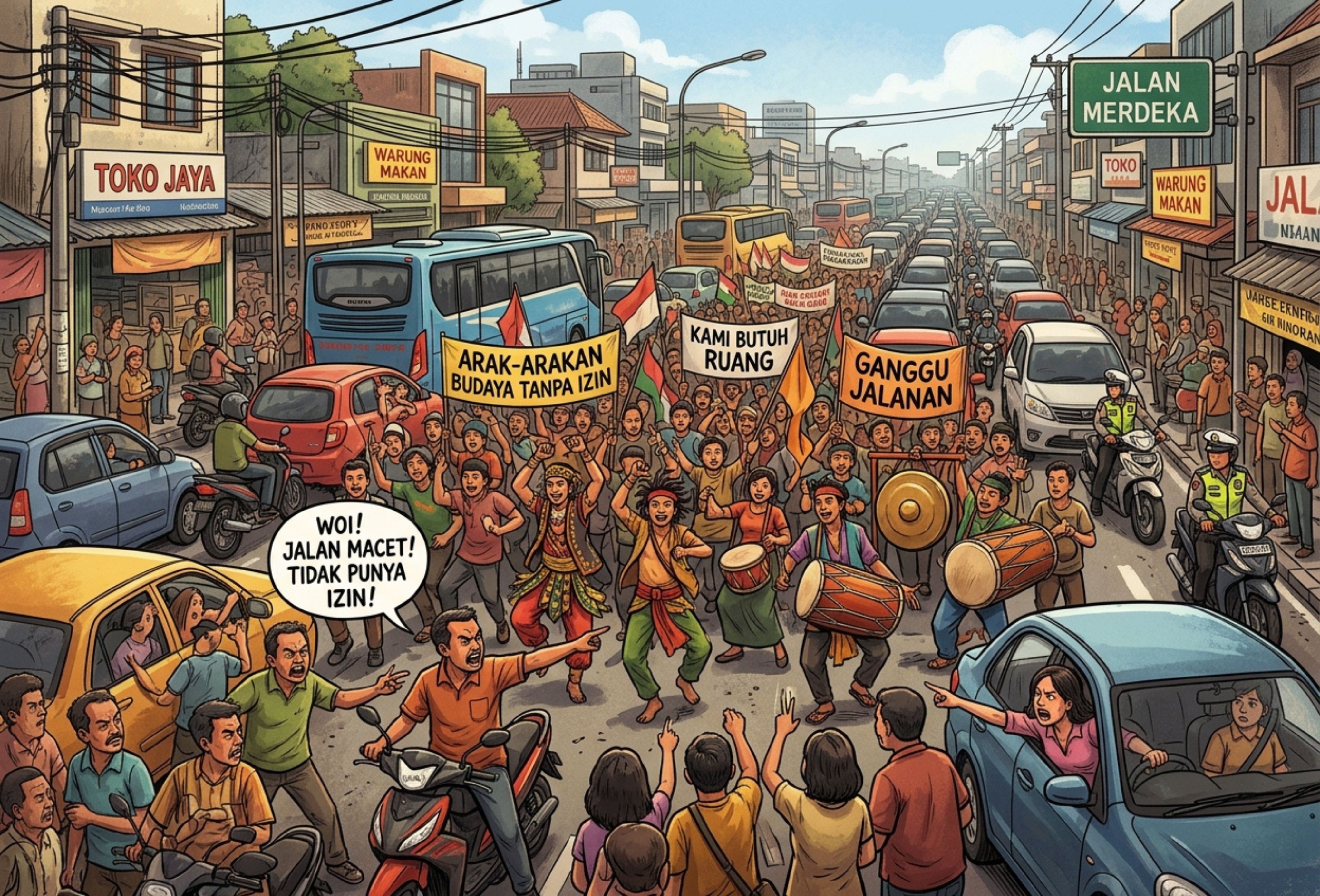 Sanksi Arak-Arakan Tanpa Izin yang Mengganggu Kepentingan Umum