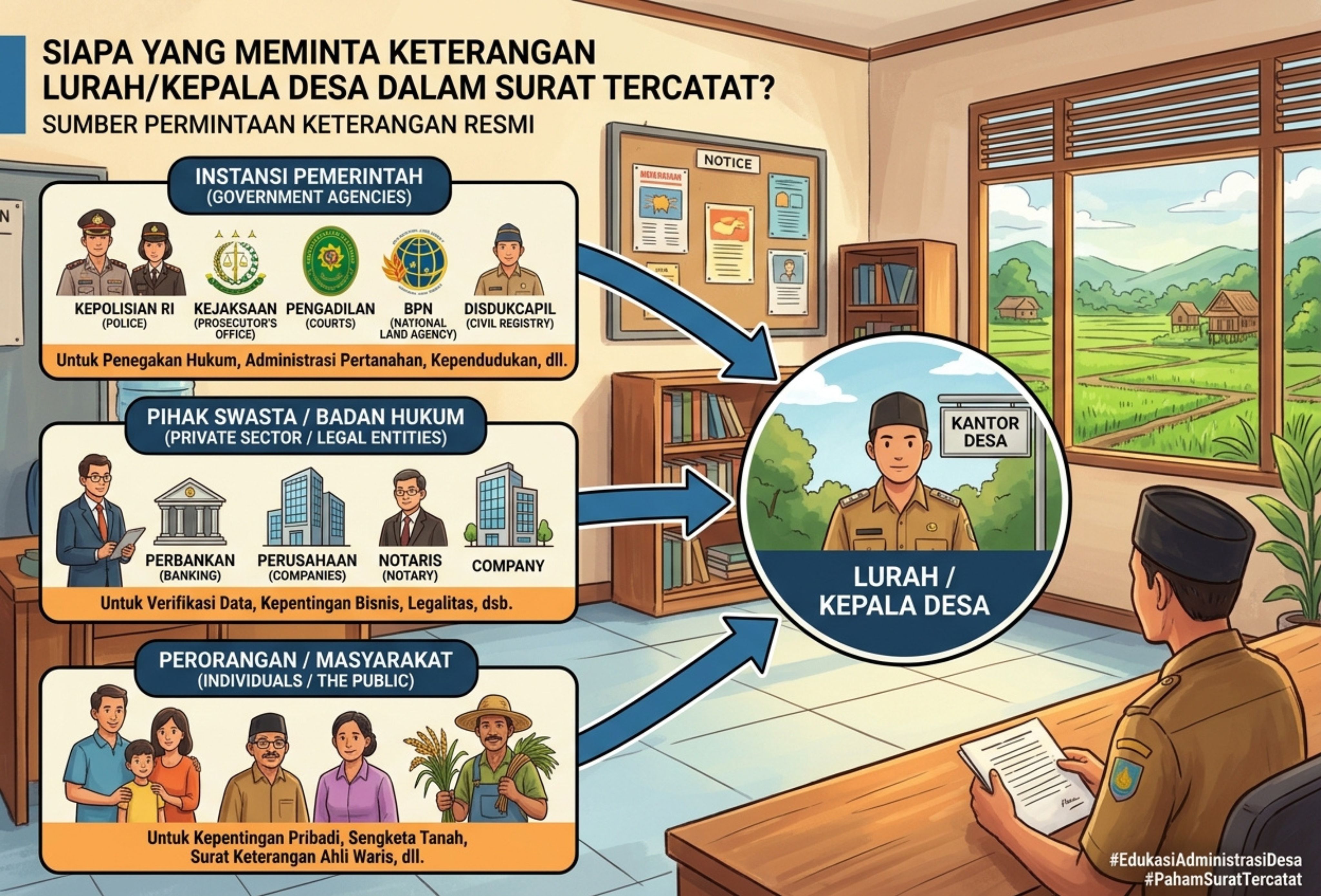 Siapa yang Meminta Keterangan Lurah atau Kepala Desa dalam Surat Tercatat?