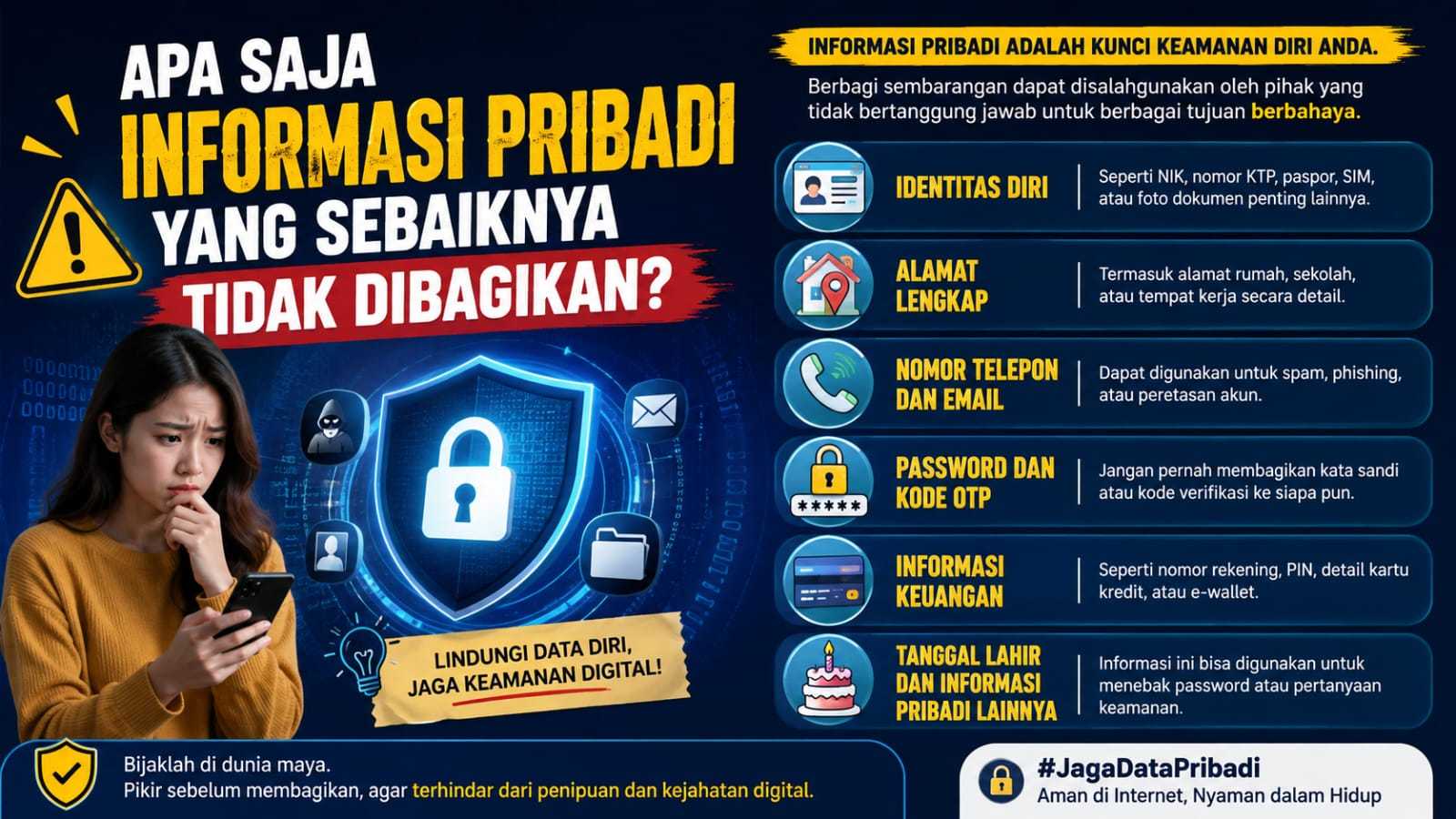 Apa saja informasi pribadi yang sebaiknya tidak dibagikan?