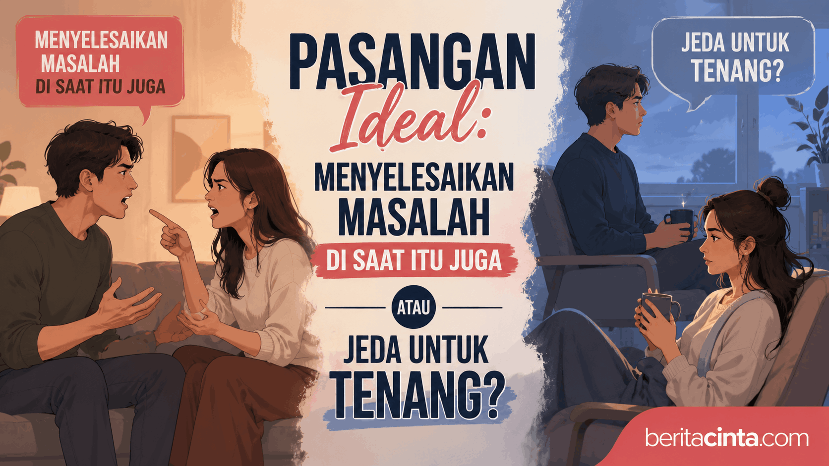 Pasangan Ideal: Menyelesaikan Masalah di Saat Itu Juga atau Jeda untuk Tenang?