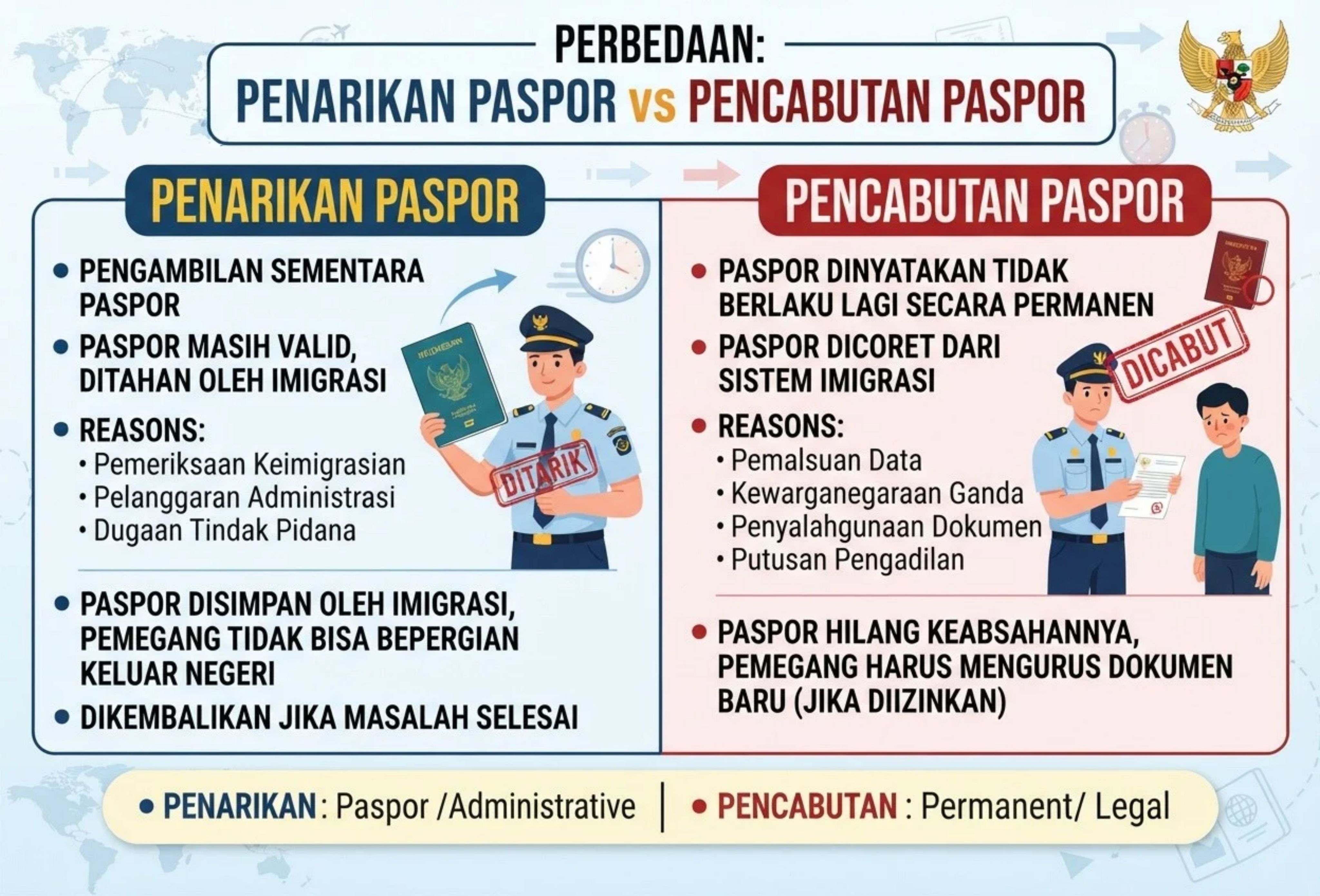 Perbedaan Penarikan Paspor dengan Pencabutan Paspor