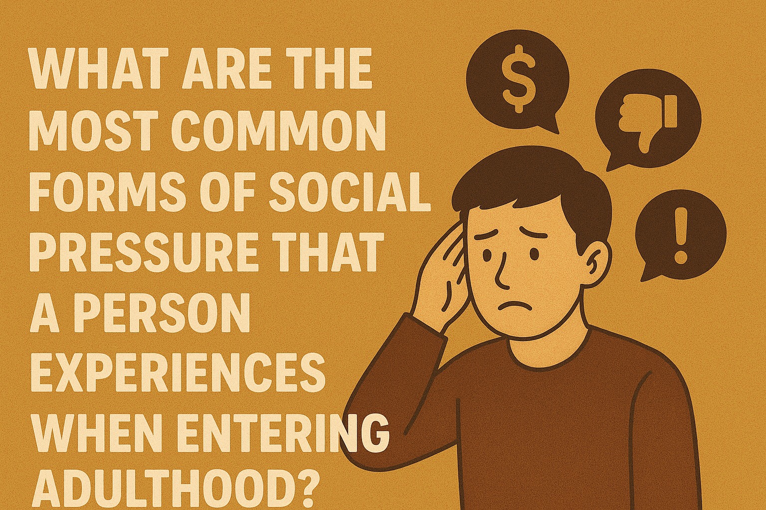 What are the most common forms of social pressure that a person experiences when entering adulthood?
