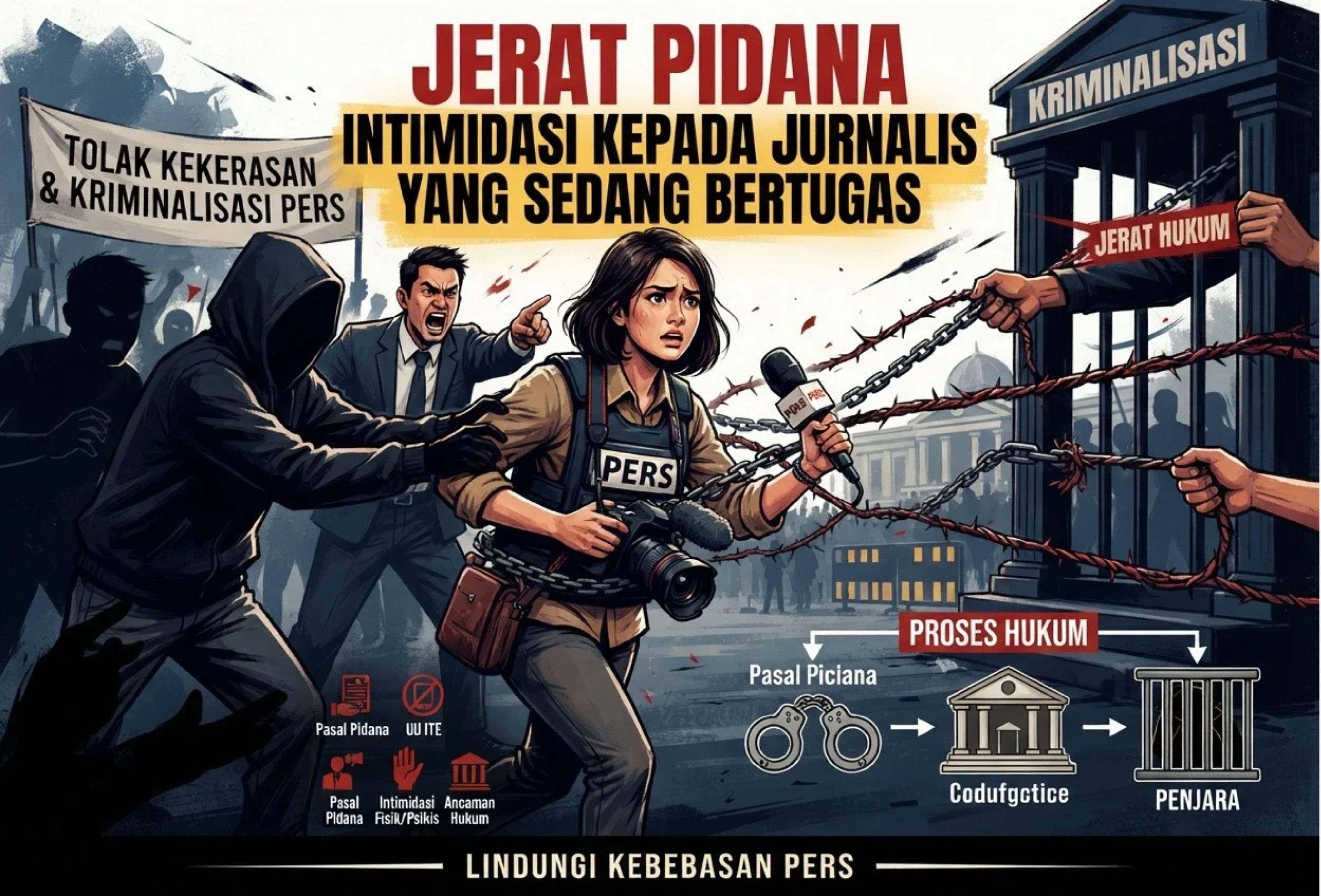 Jerat Pidana Intimidasi kepada Jurnalis yang Sedang Bertugas