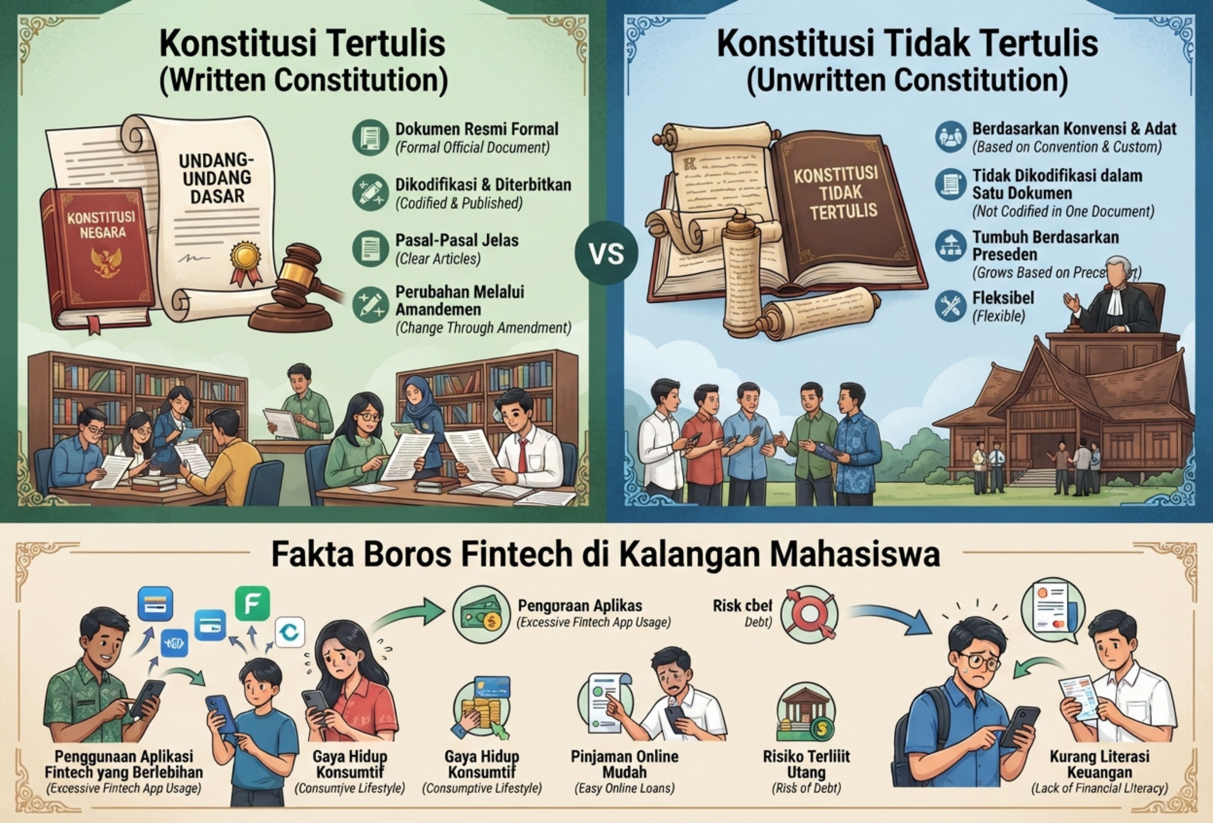Perbedaan Konstitusi Tertulis dan Konstitusi Tidak Tertulis