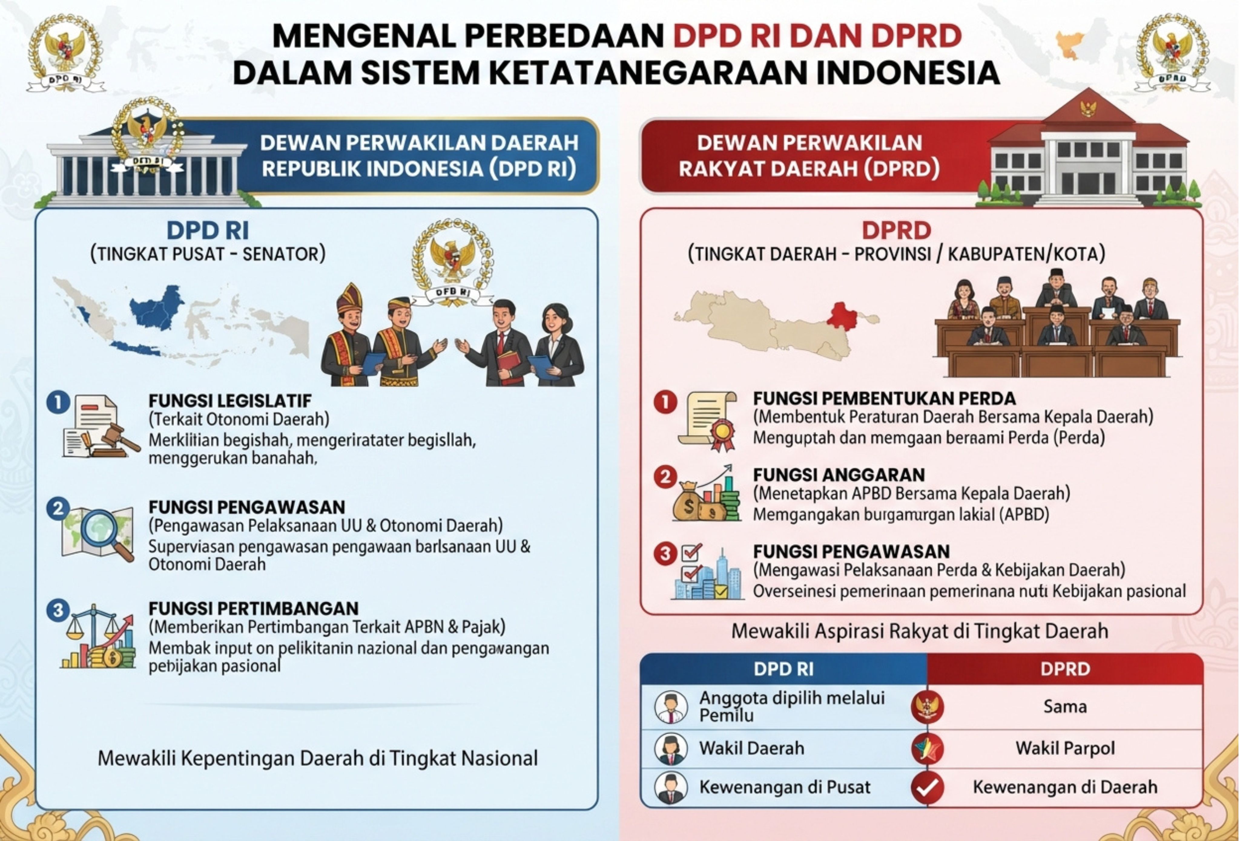Mengenal Perbedaan DPD dan DPRD dalam Sistem Ketatanegaraan Indonesia