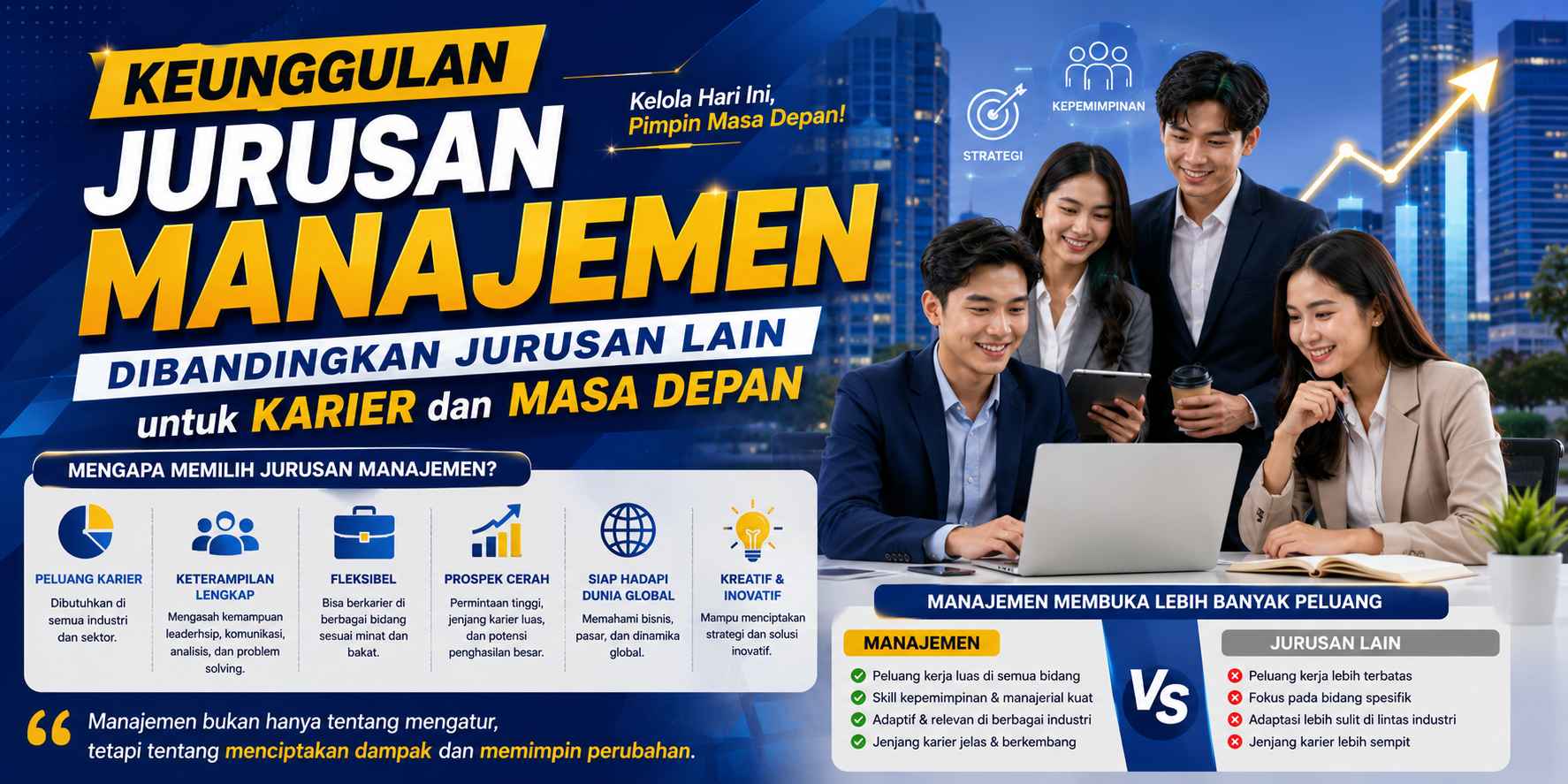 Keunggulan Jurusan Manajemen Dibandingkan Jurusan Lain untuk Karier dan Masa Depan