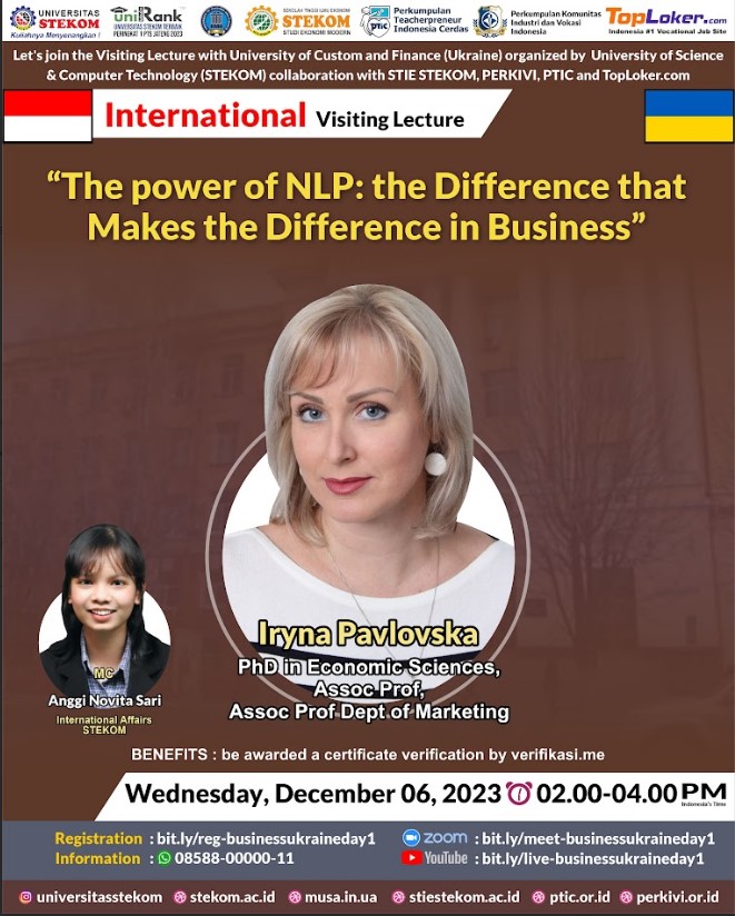 INTERNATIONAL VISITING LECTURE The power of NLP: the Difference that Makes the Difference in Business 