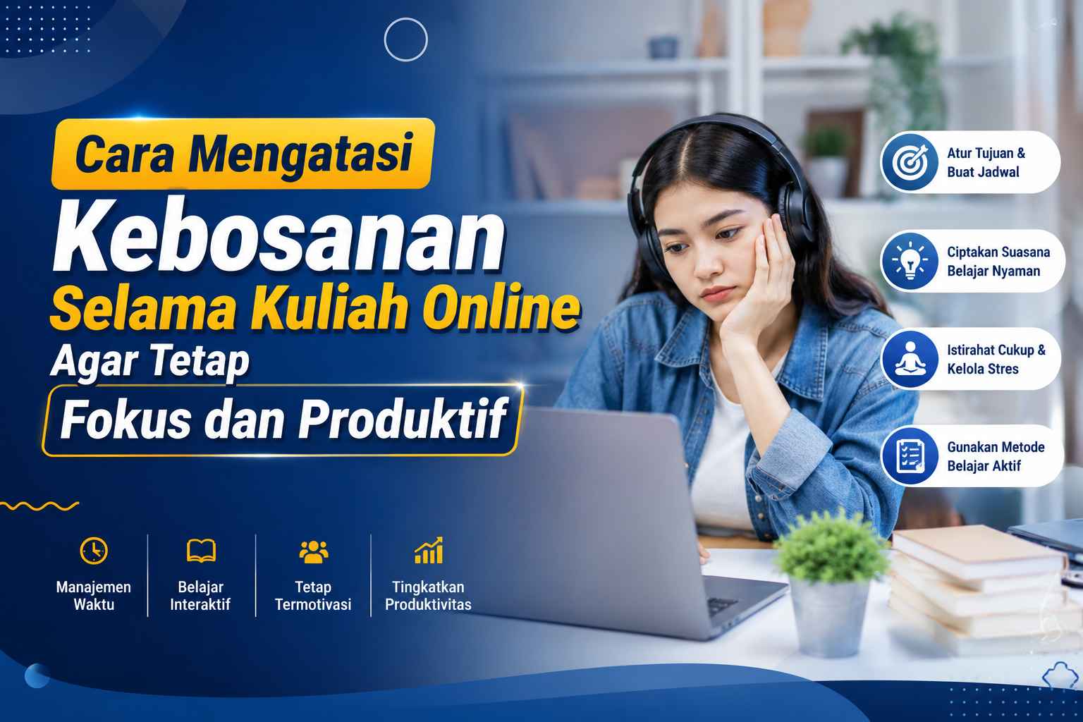 Cara Mengatasi Kebosanan Selama Kuliah Online Agar Tetap Fokus dan Produktif