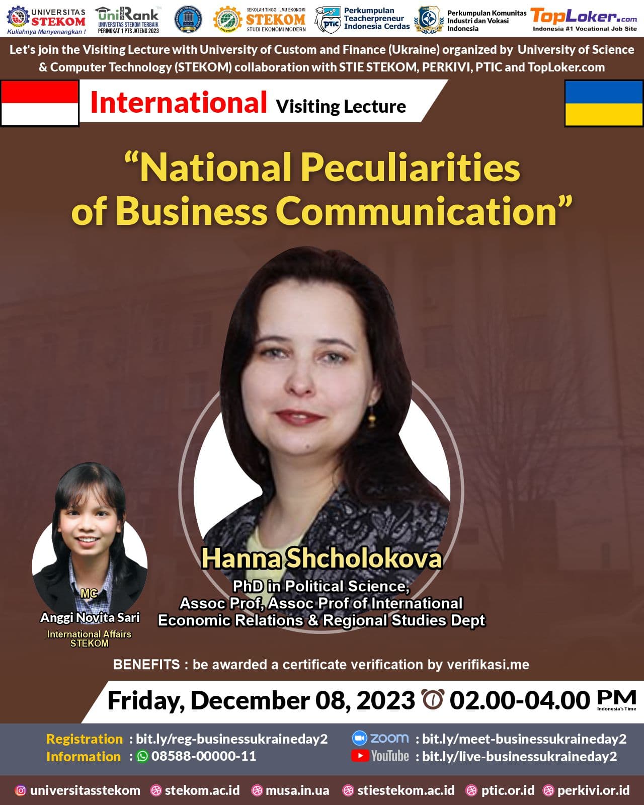 INTERNATIONAL VISITING LECTURE National Peculiarities of Business Communication