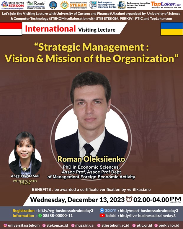 INTERNATIONAL VISITING LECTURE Strategic Management : Vision & Mission of the Organization