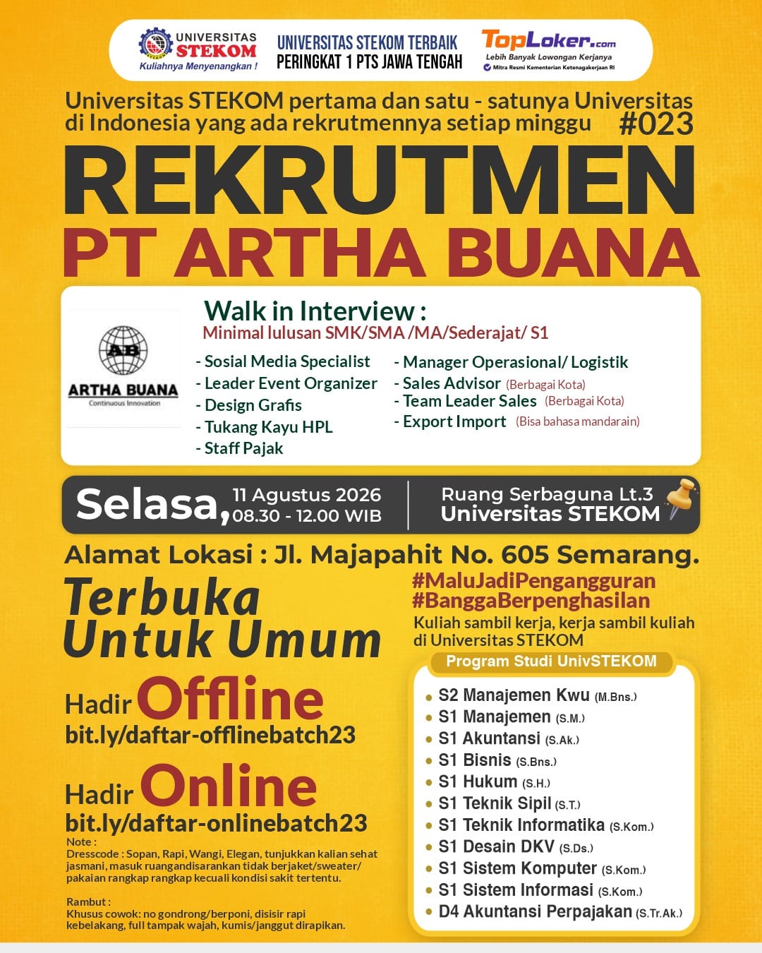 Rekrutmen PT Inti Artha Abadi BATCH #023
