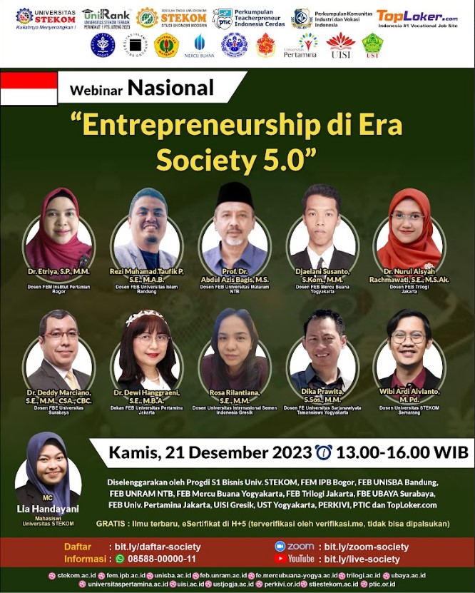 WEBINAR NASIONAL Entrepreneurship di Era Society 5.0