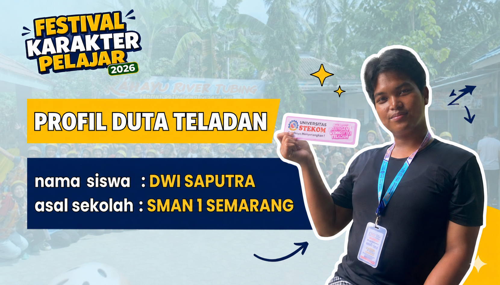 Dwi Saputra dari SMAN 1 Semarang Terpilih Mengikuti Festival Karakter Pelajar Universitas STEKOM 2026 yang Menginspirasi