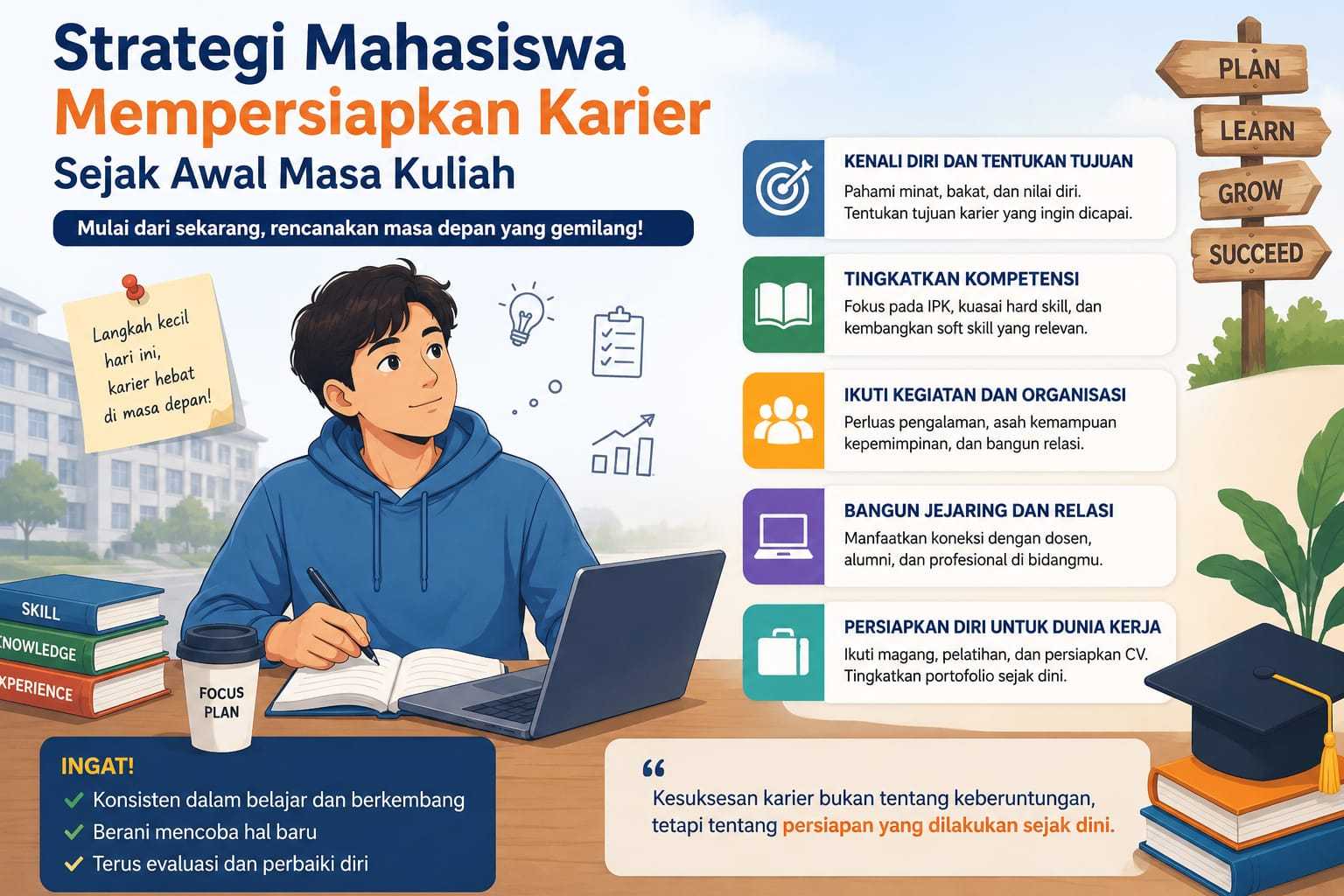      Strategi Mahasiswa Mempersiapkan Karier Sejak Awal Masa Kuliah