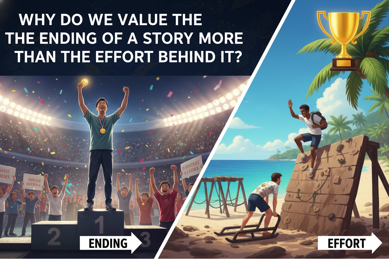Why do we value the ending of a story more than the effort behind it?