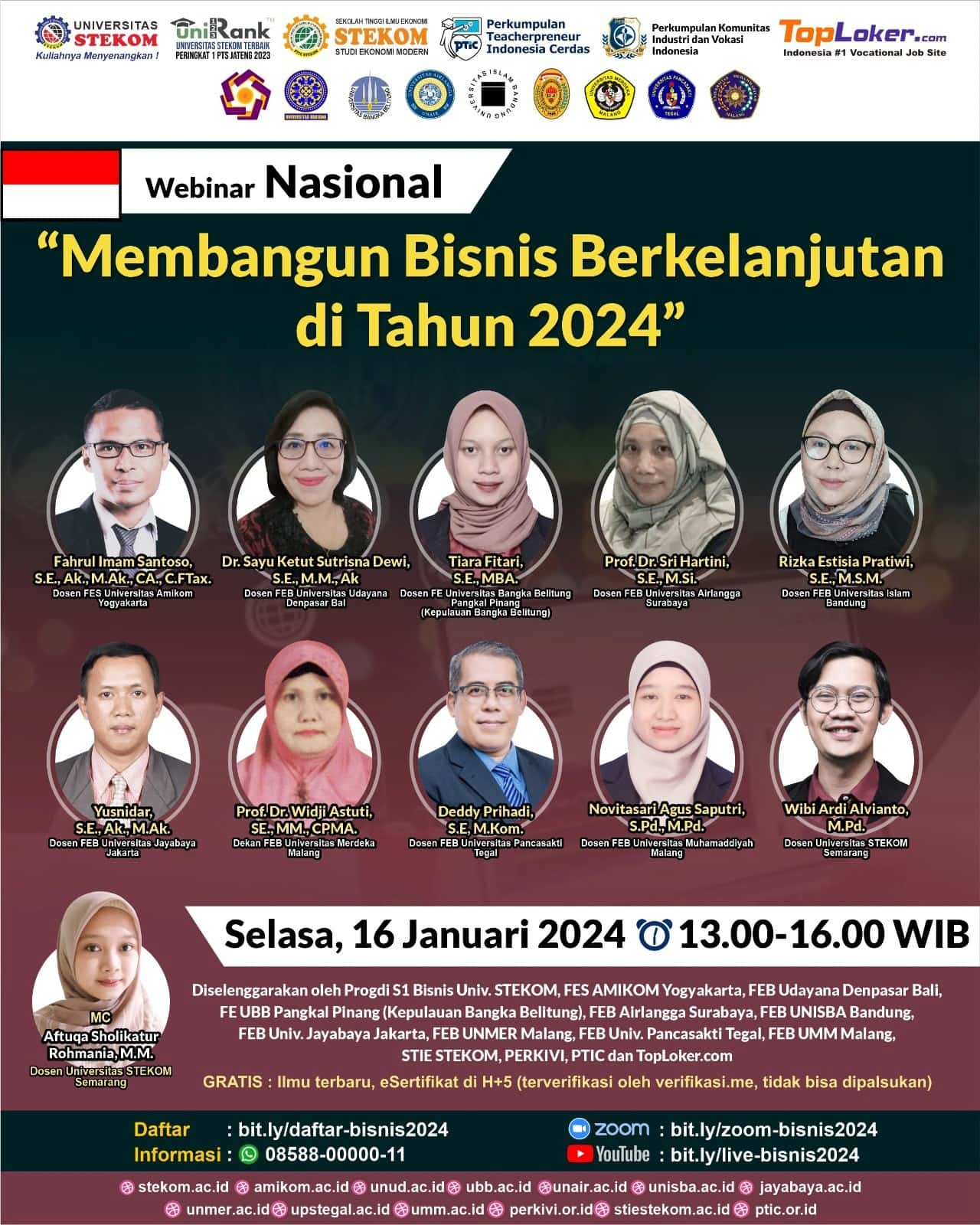 WEBINAR NASIONAL Membangun Bisnis Berkelanjutan di Tahun 2024