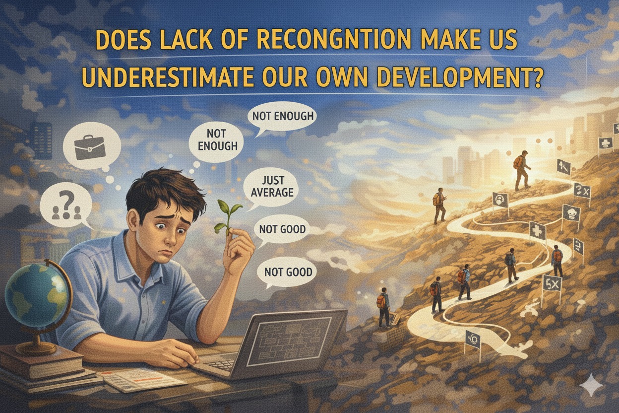 Does Lack of Recognition Make Us Underestimate Our Own Development?