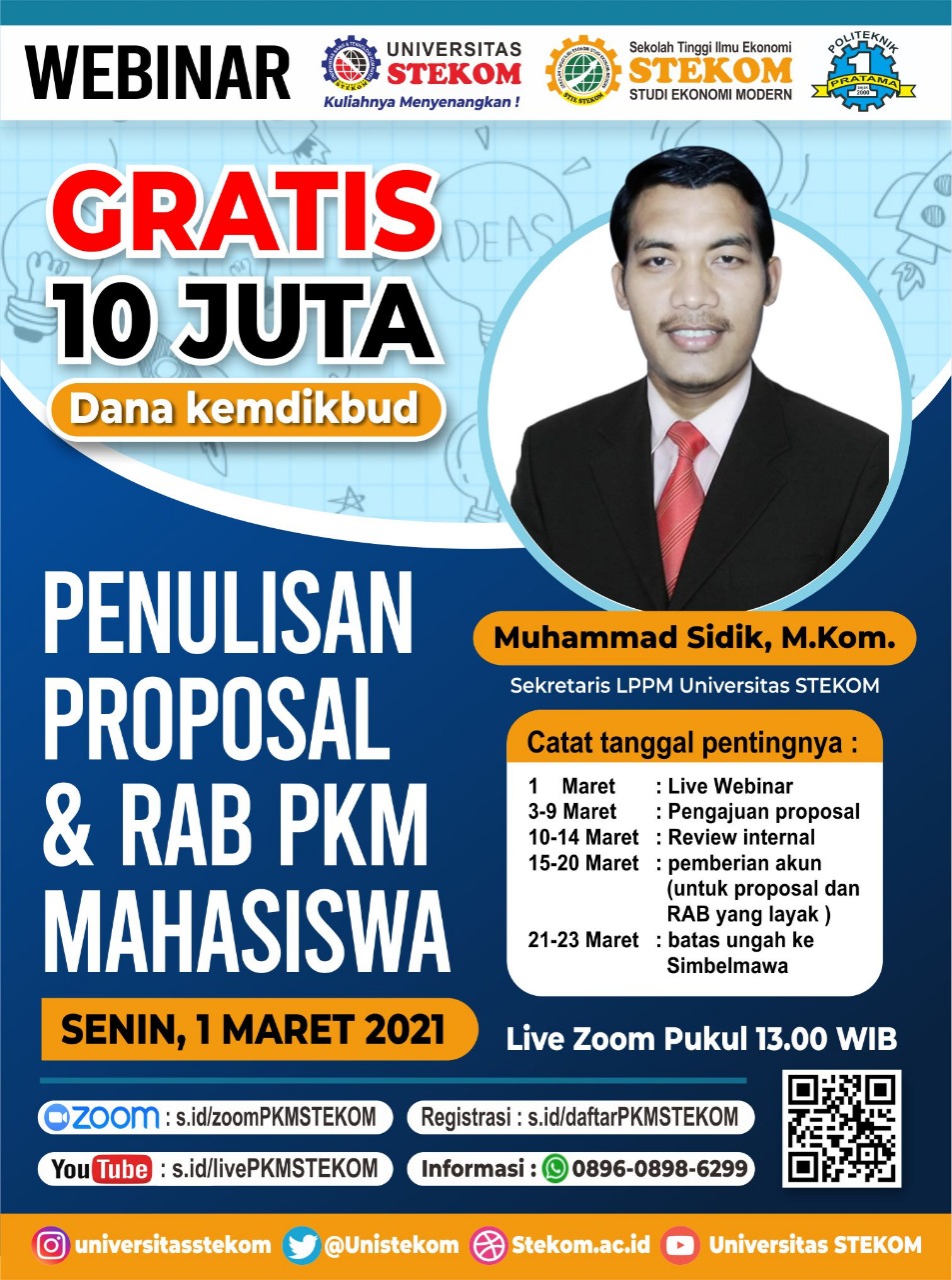WEBINAR : Penulisan Proposal dan RAB PKM Mahasiswa