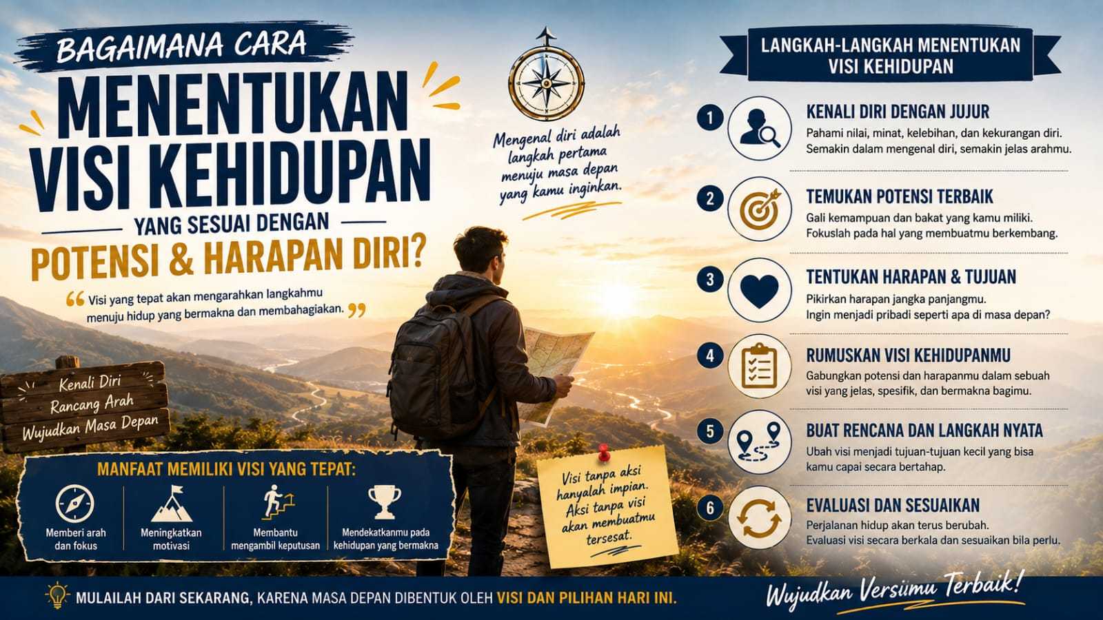Bagaimana Cara Menentukan Visi Kehidupan Yang Sesuai Dengan Potensi Dan Harapan Diri?