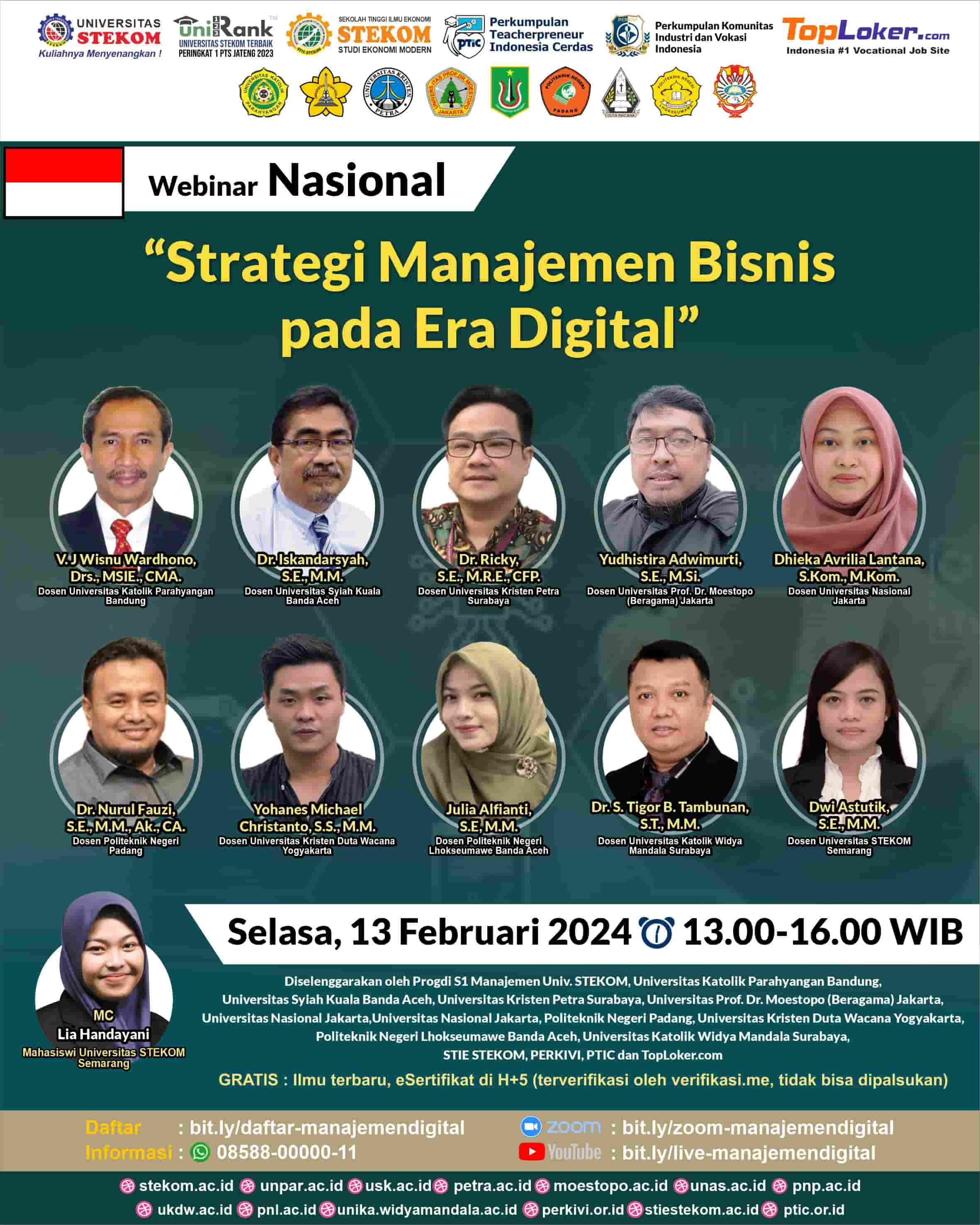WEBINAR NASIONAL Strategi Manajemen Bisnis pada Era Digital